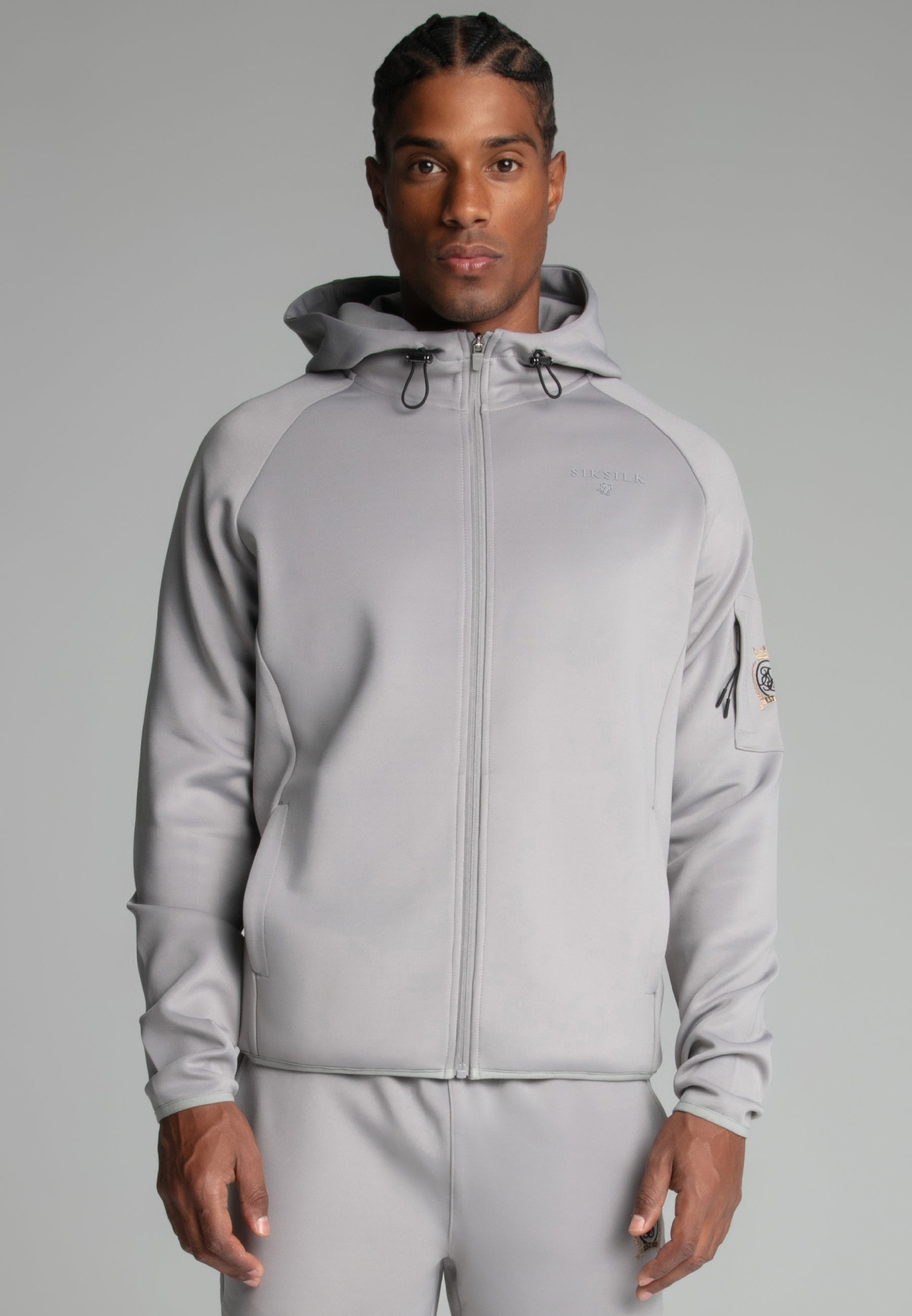 Full zip Hoodie in Grey Sweat-shirts SikSilk