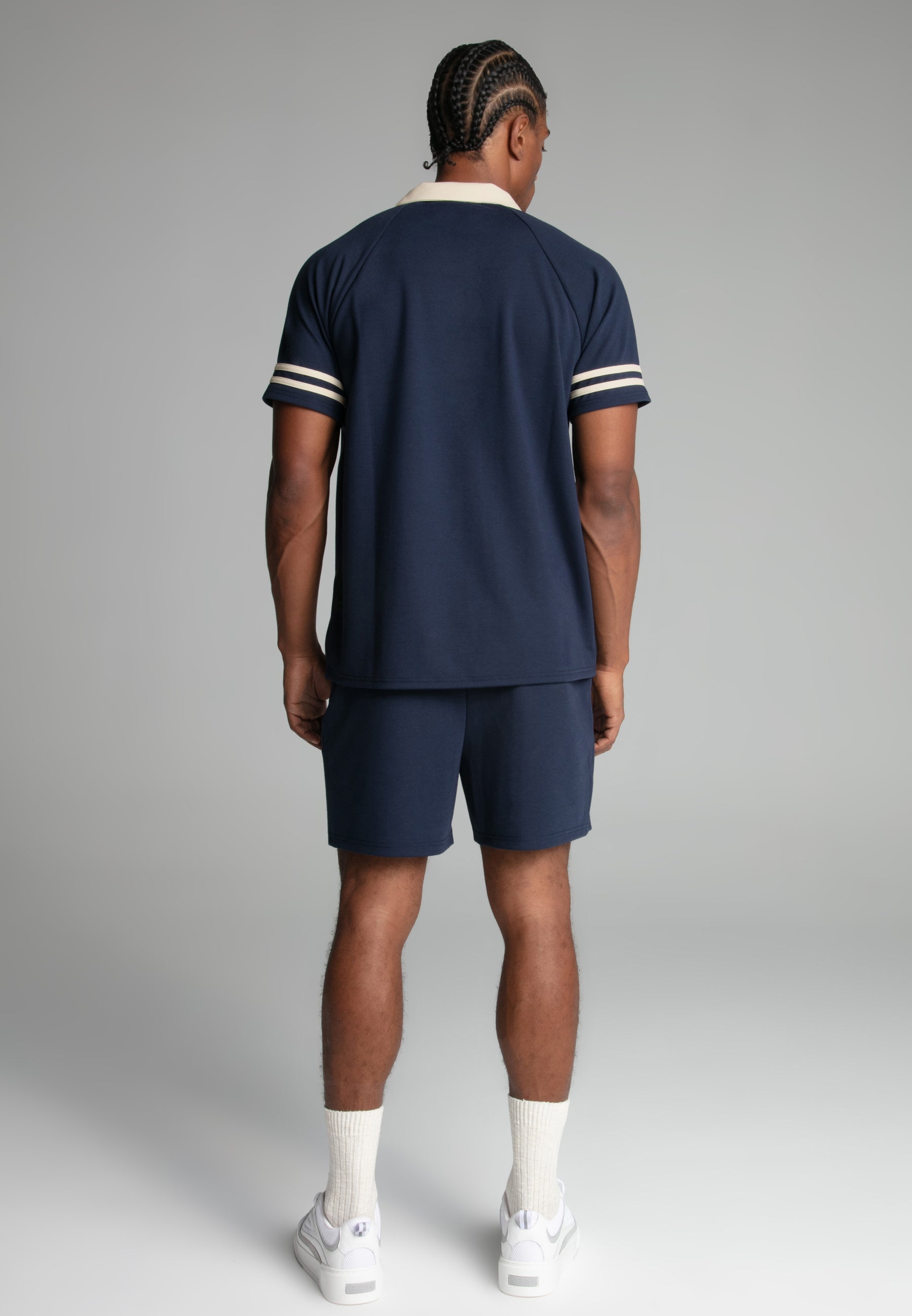 Retro Resort Shirt in Navy Chemises SikSilk