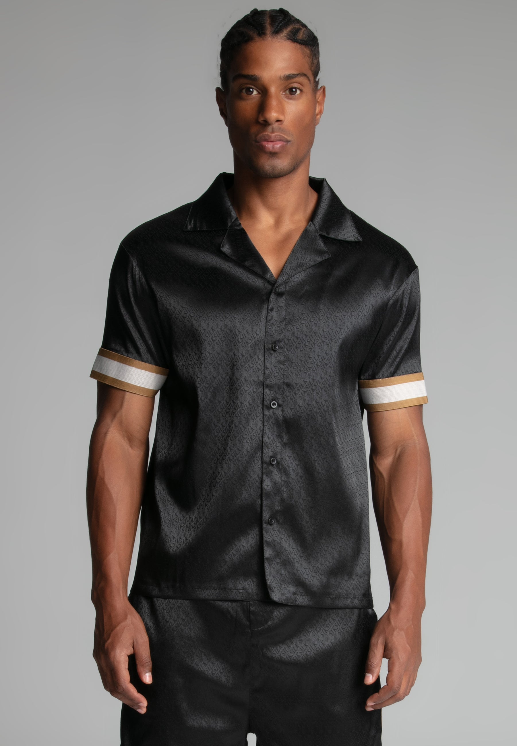 Resort Shirt in Black Chemises SikSilk