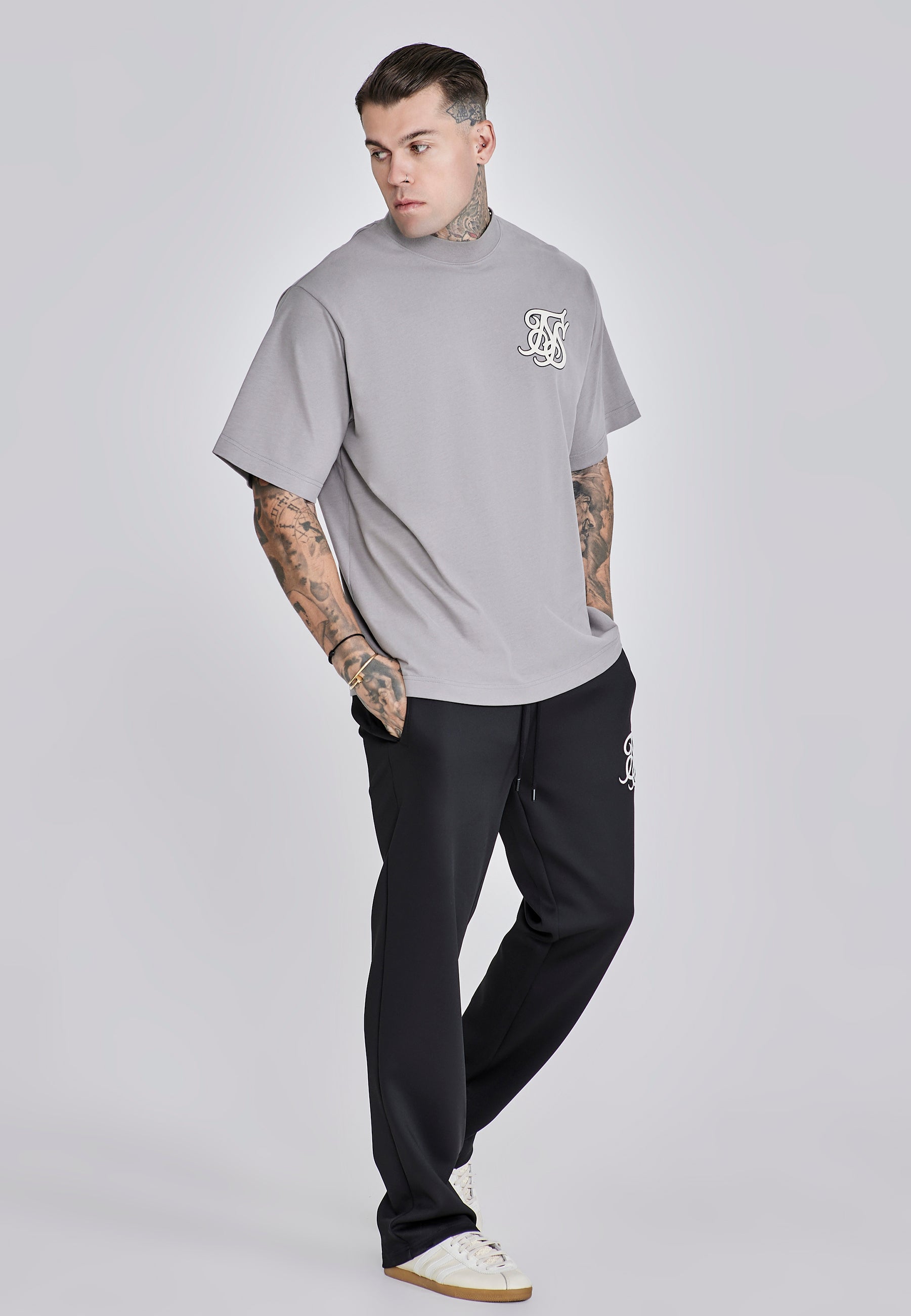 T-shirt oversized en Grey T-shirts SikSilk