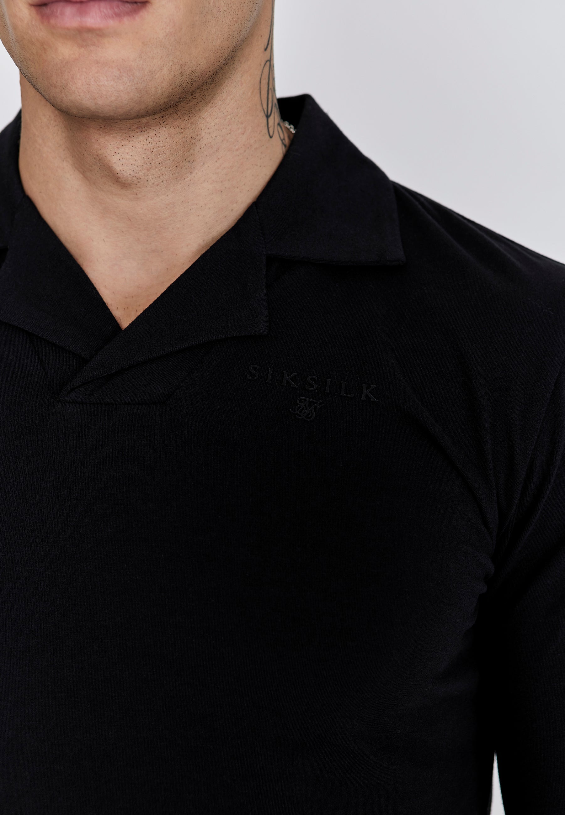 Smart Revere Polo manches longues en noir Polos SikSilk