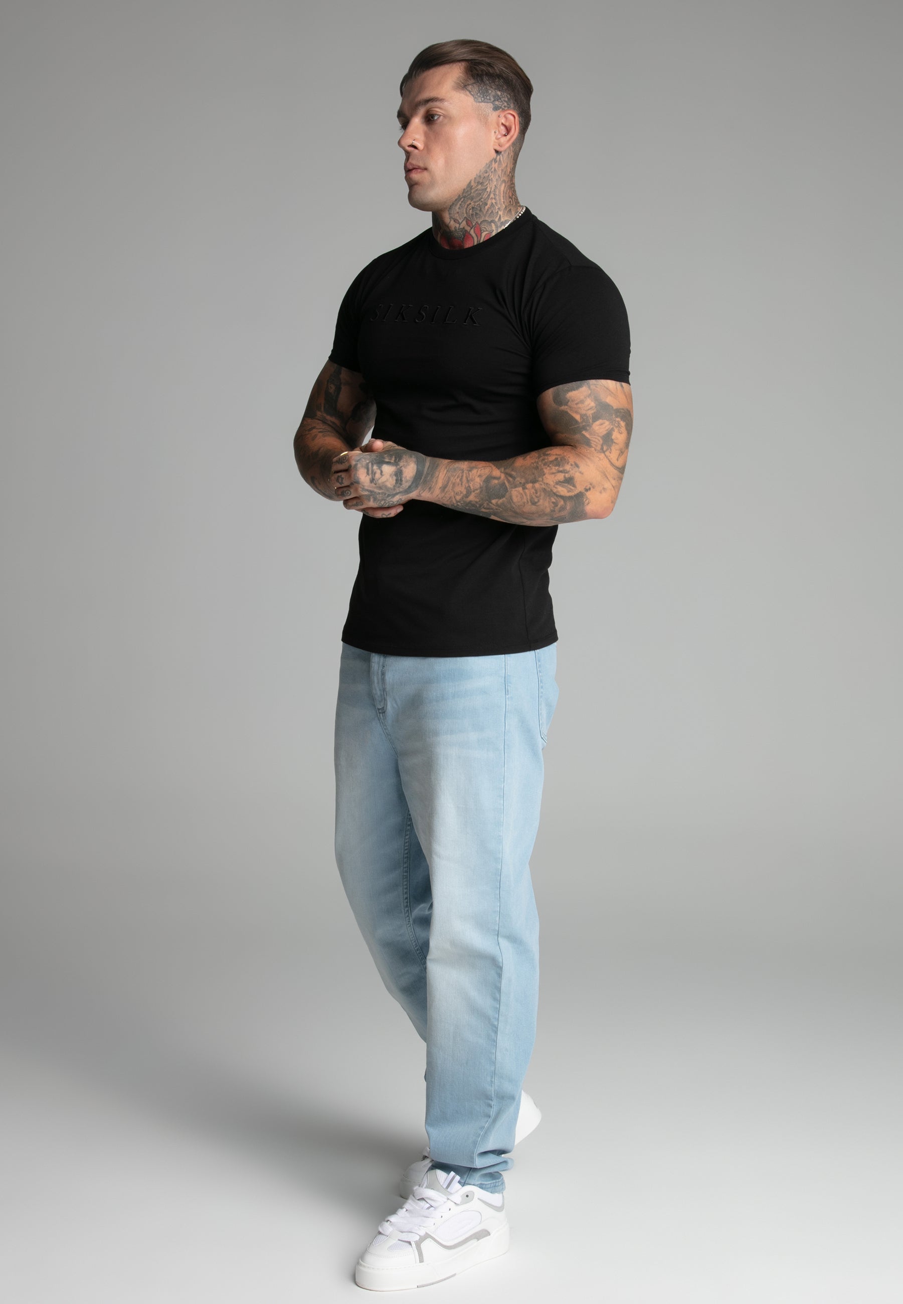 T-shirt Muscle Fit en noir T-shirts SikSilk