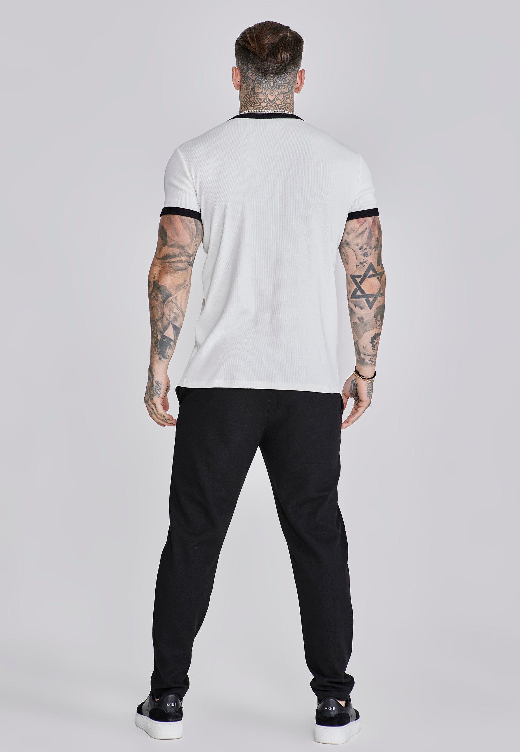 T-shirt Ribbed Ringer en écru T-shirts SikSilk