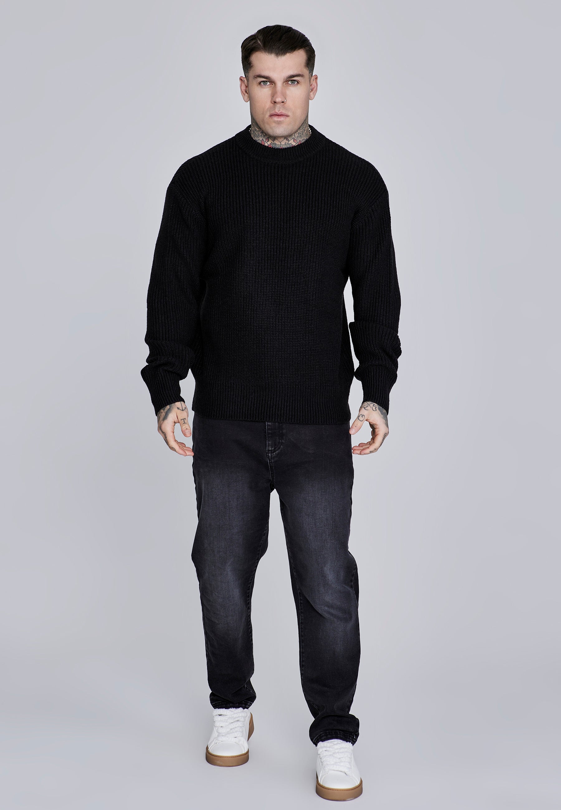 Sweat tricoté en noir Pull SikSilk