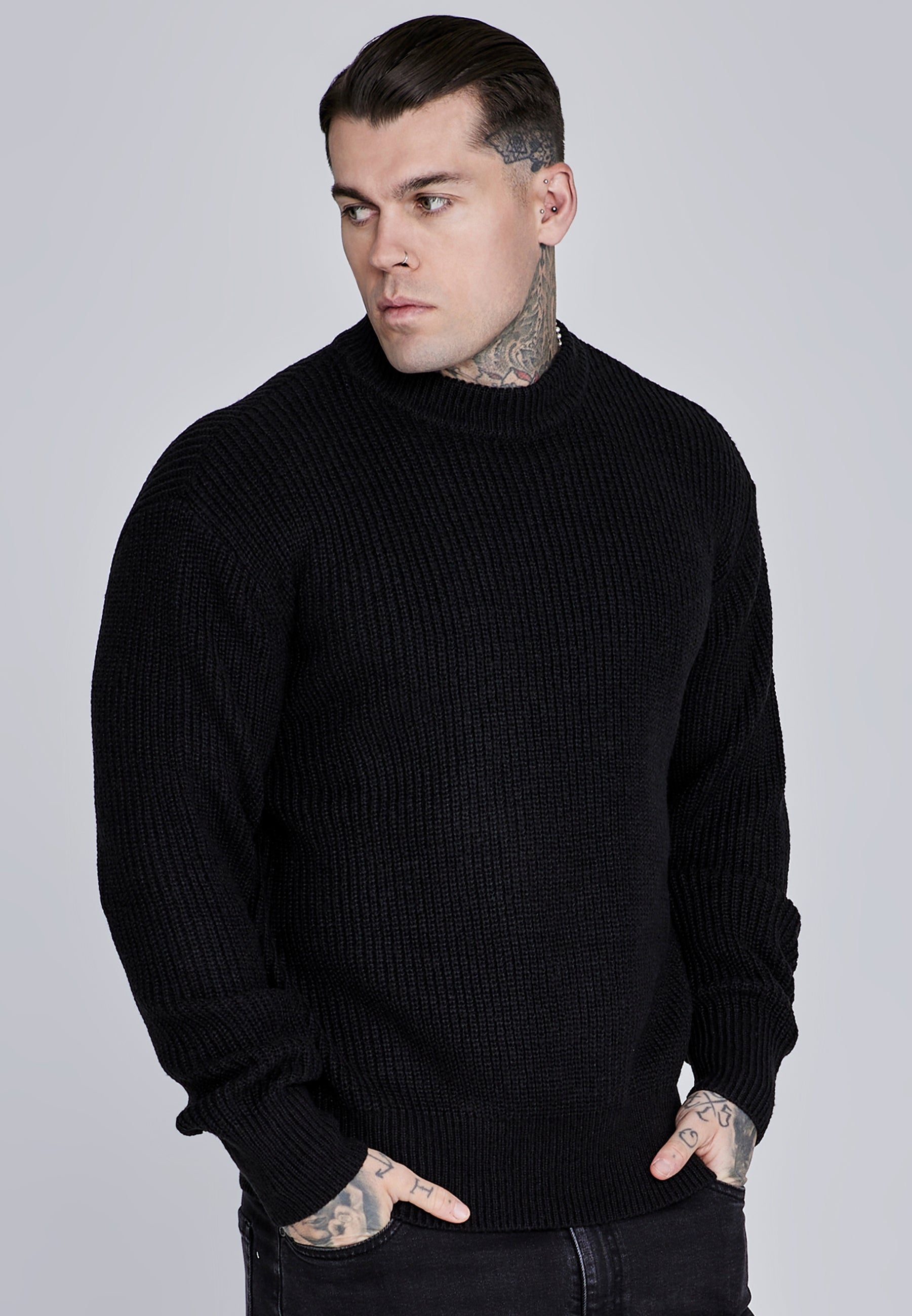 Sweat tricoté en noir Pull SikSilk