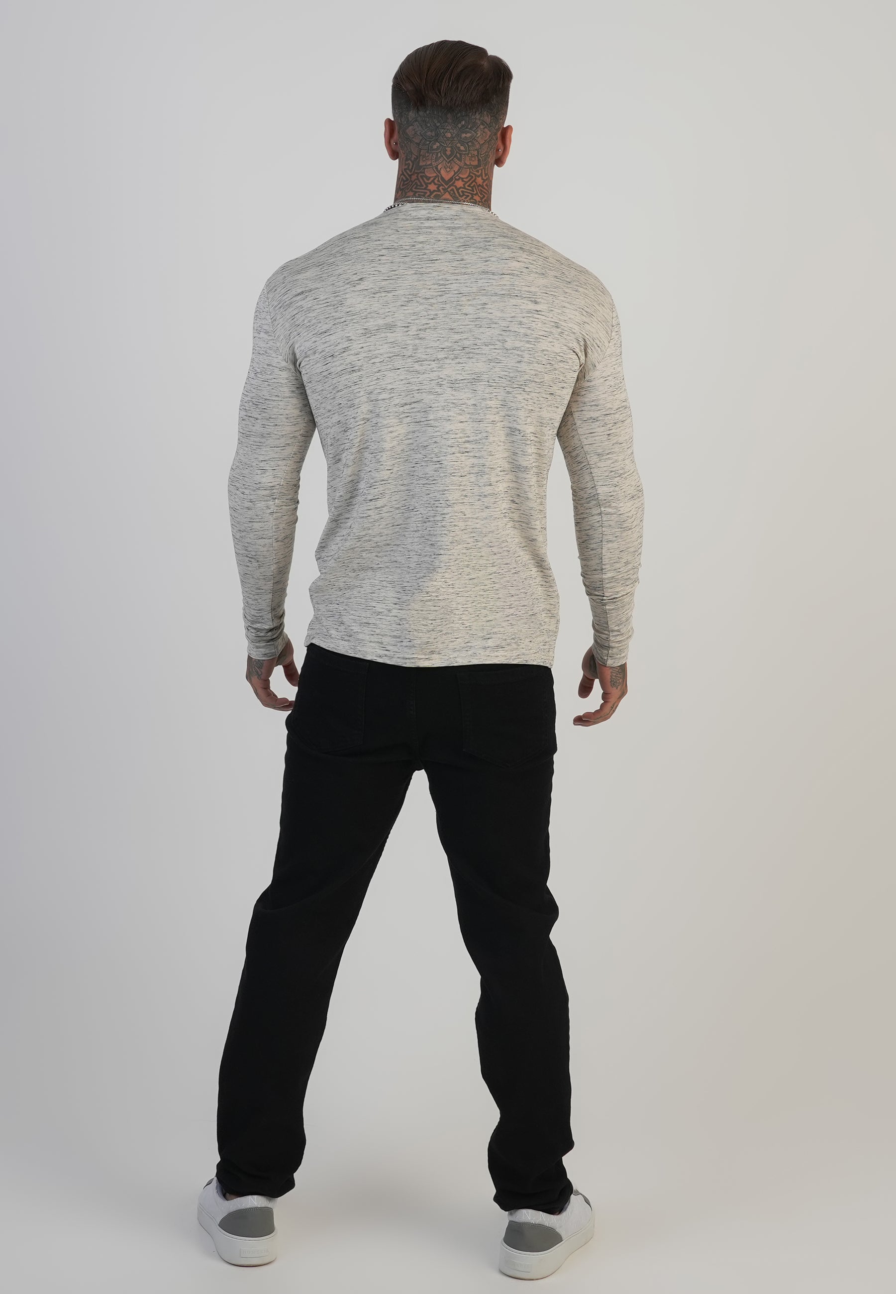 T-shirt Long Sleeve Marl en blanc T-shirts SikSilk