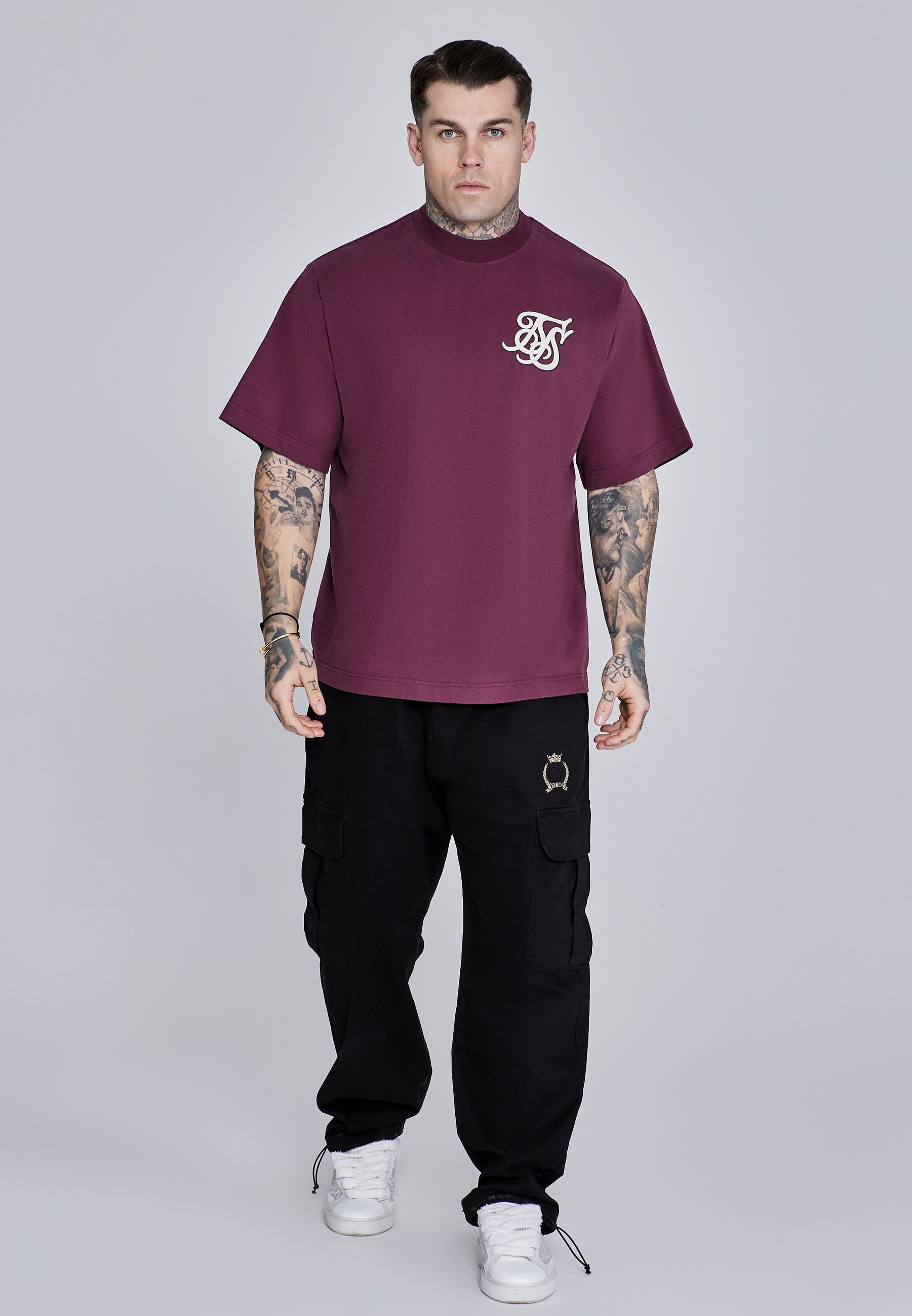 Logo T-Shirt en Bourgogne T-shirts SikSilk