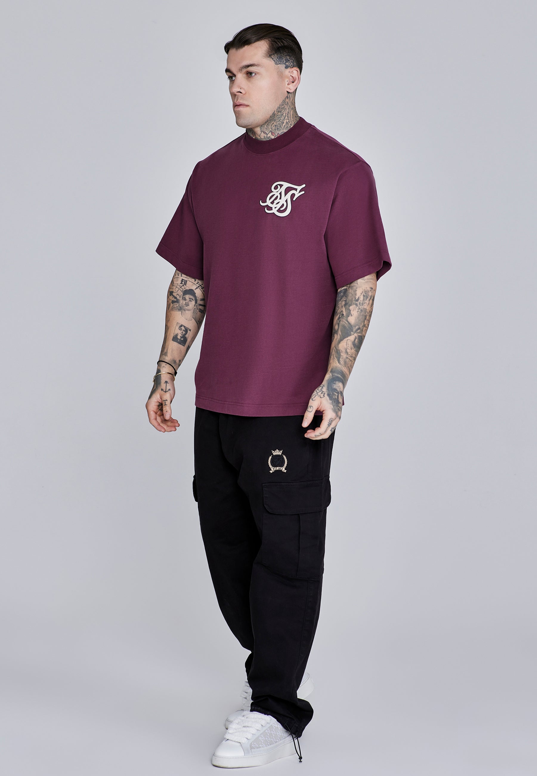 Logo T-Shirt en Bourgogne T-shirts SikSilk