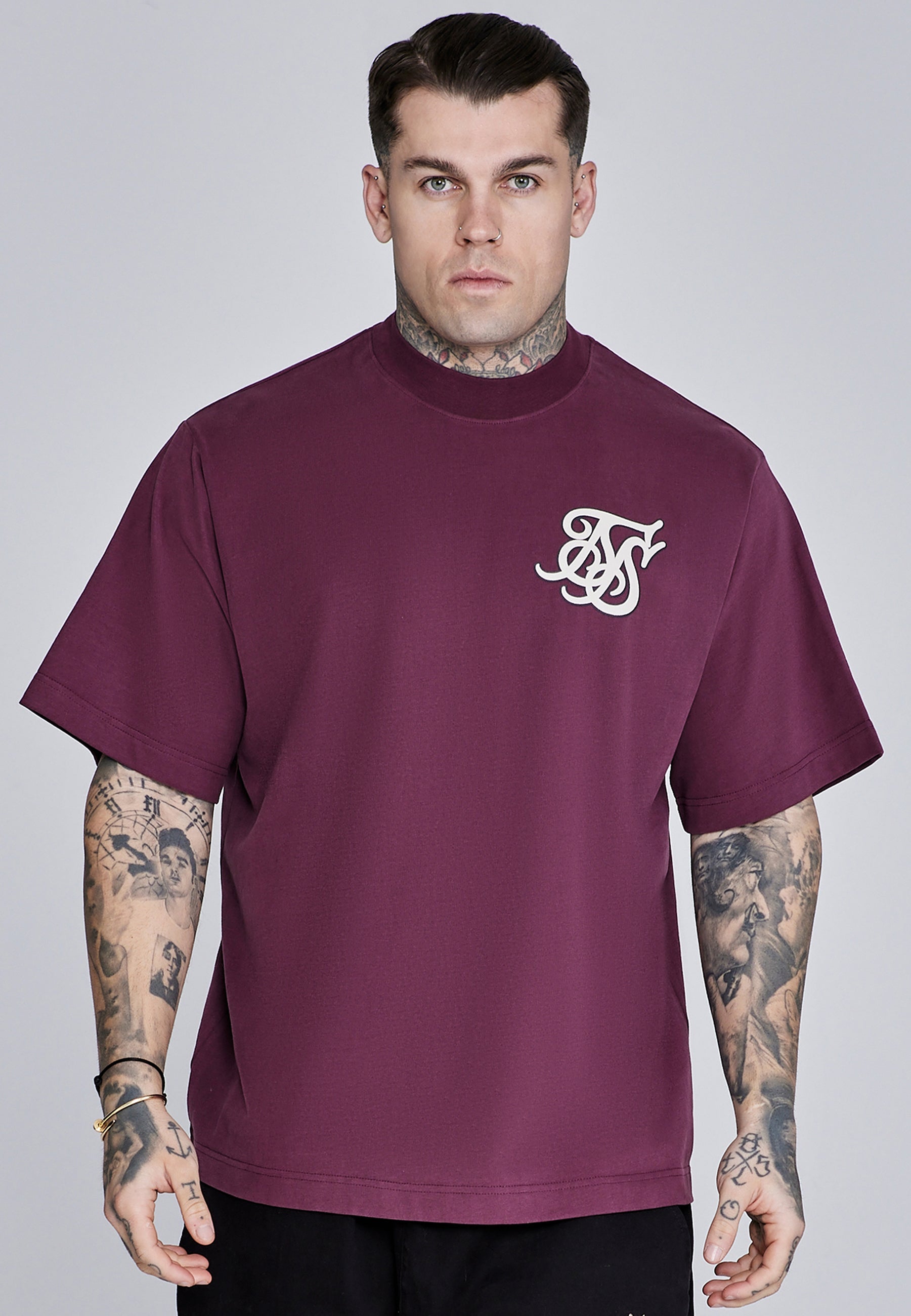 Logo T-Shirt en Bourgogne T-shirts SikSilk