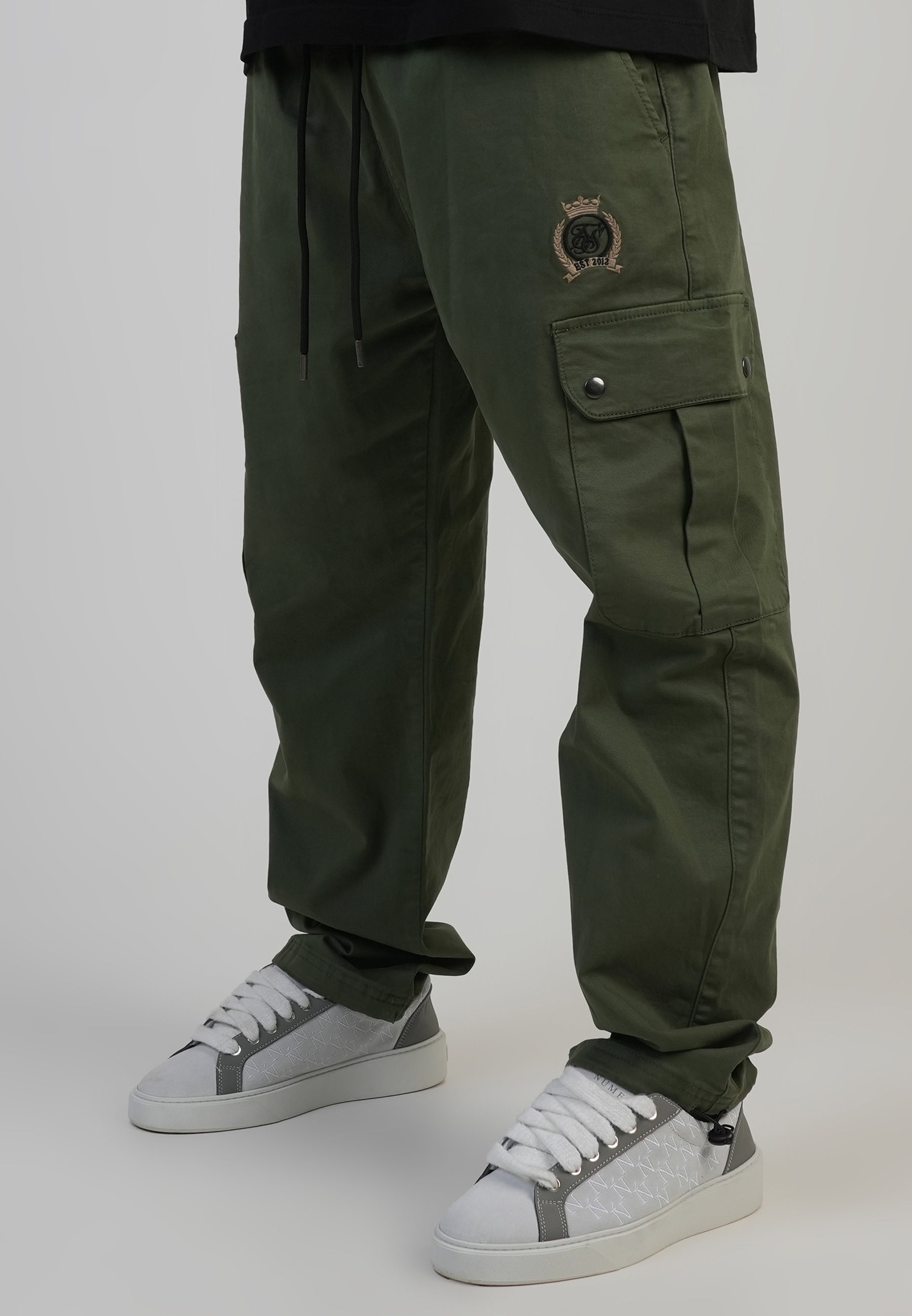 Loose Fit Cargos in Kaki Green Pantalon SikSilk