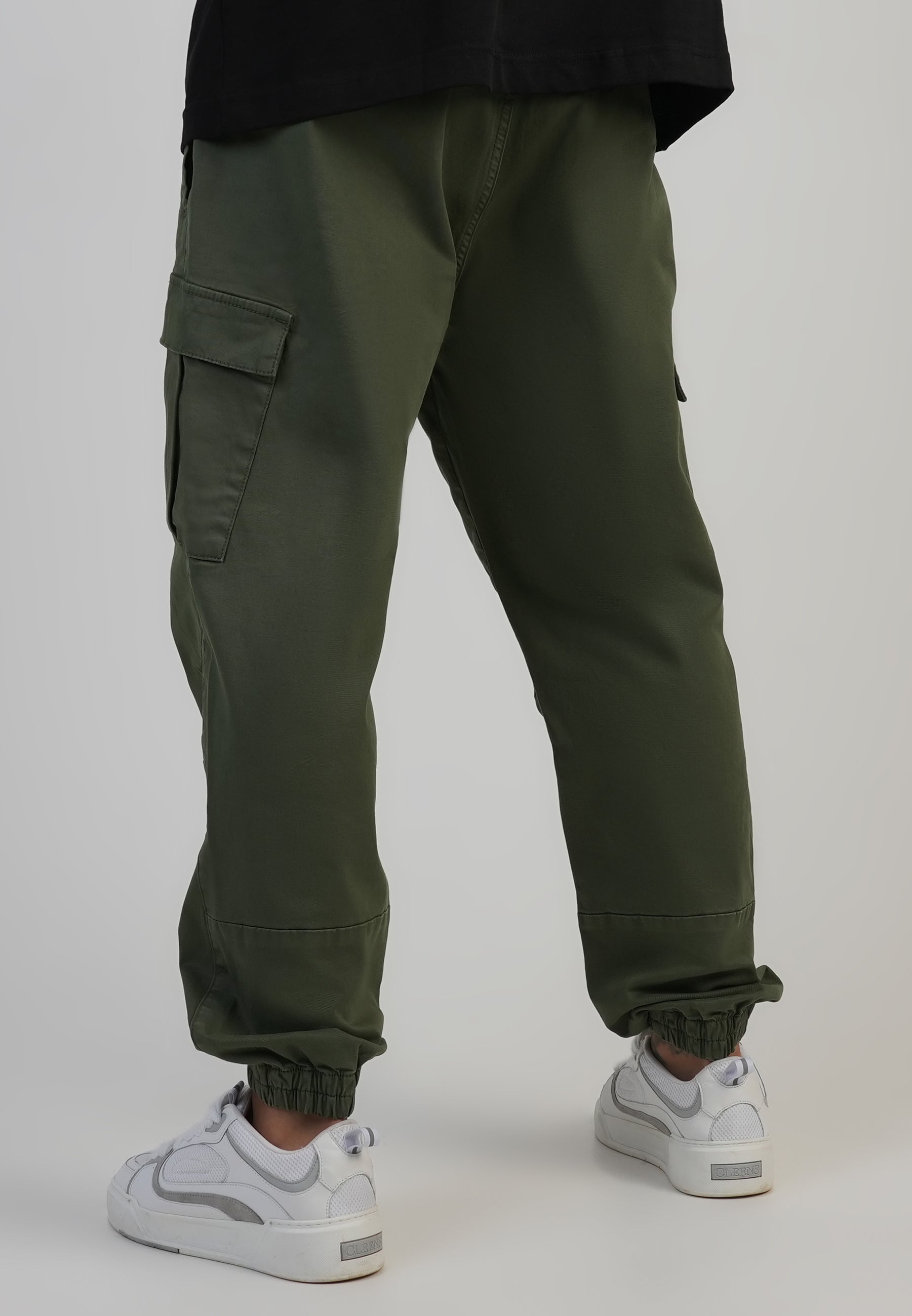 Slim Fit Cargos en Kaki Green Pantalon SikSilk