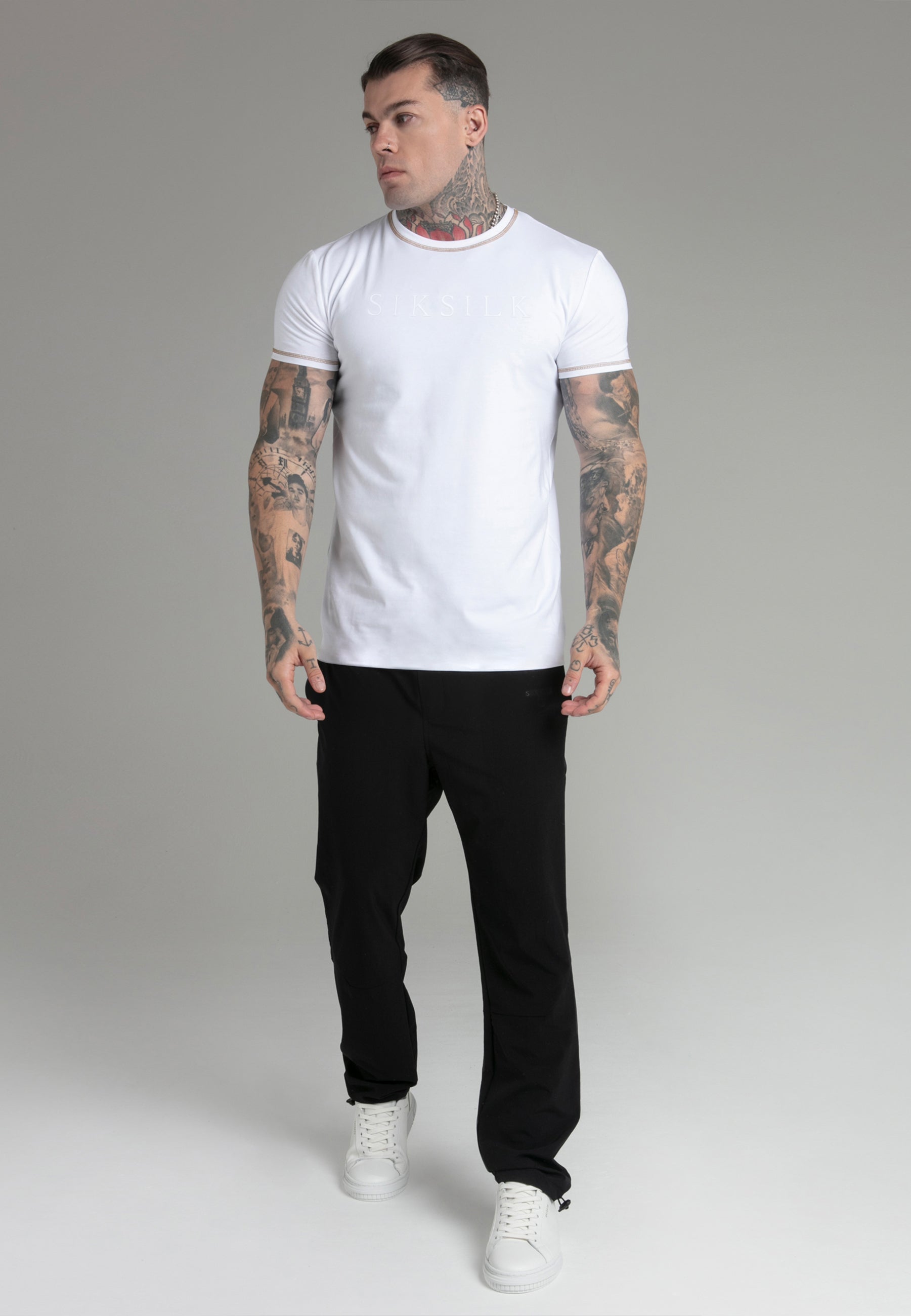 T-shirt Muscle Fit en blanc T-shirts SikSilk