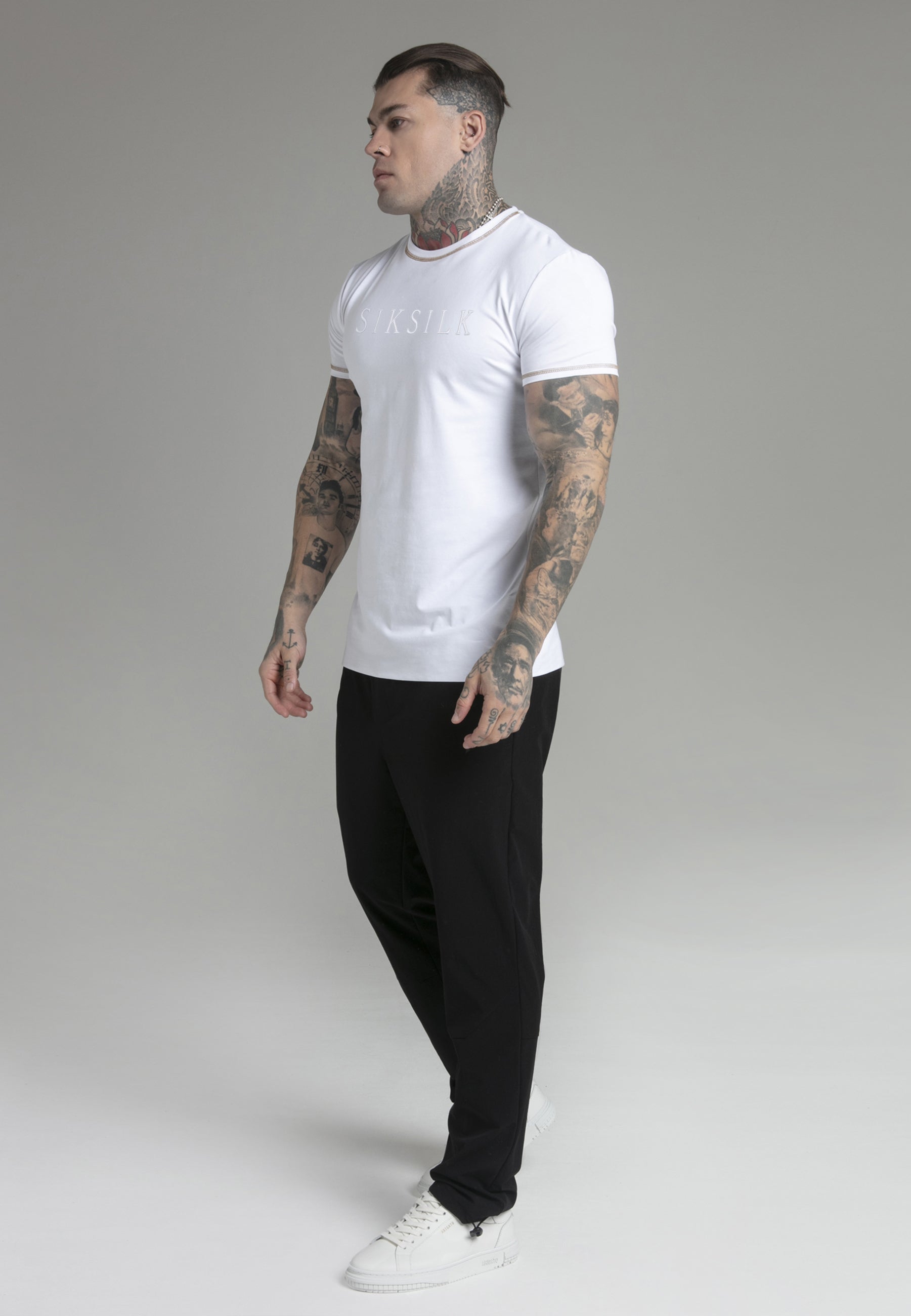 T-shirt Muscle Fit en blanc T-shirts SikSilk