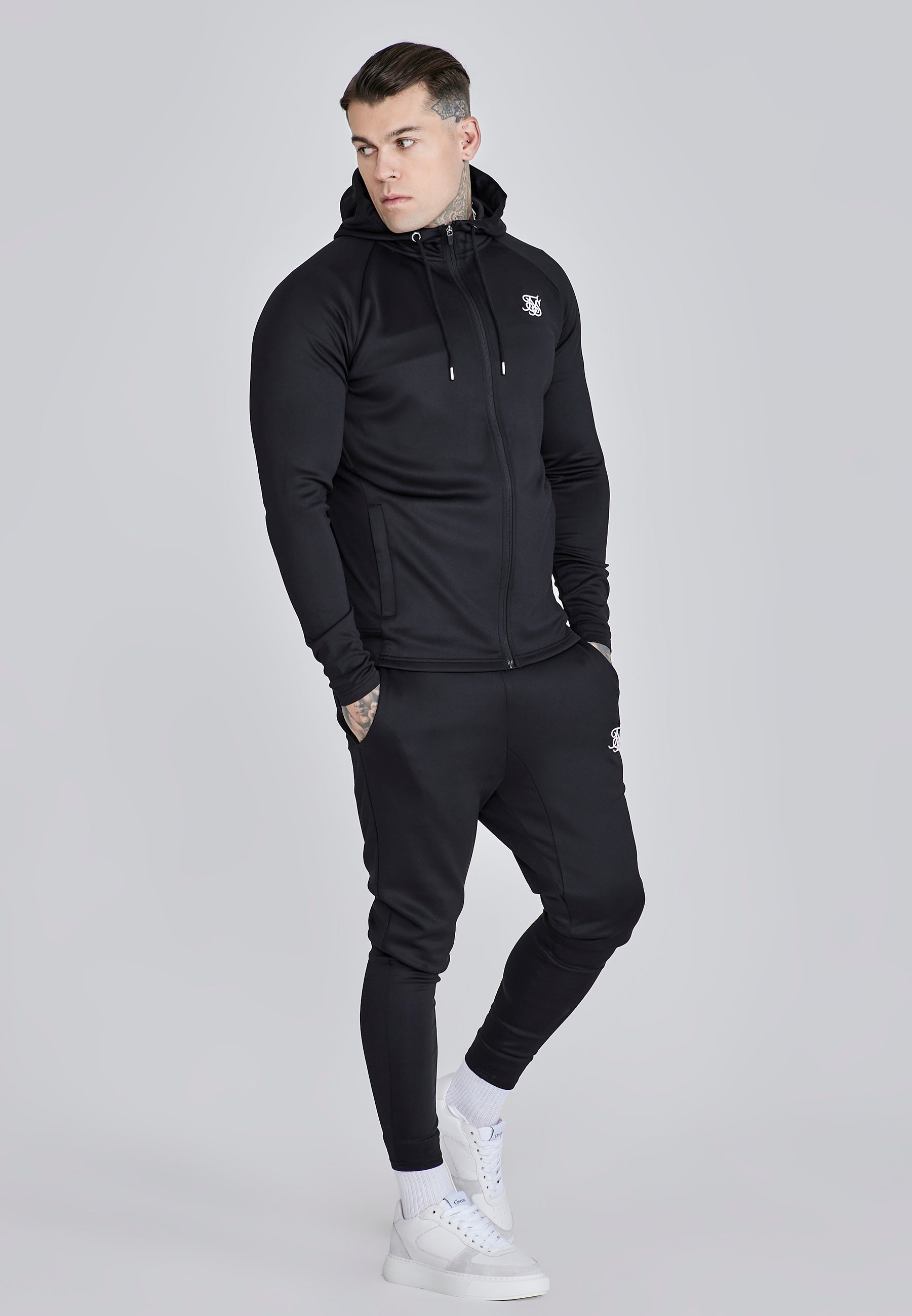 Ensemble Hoodie et Joggers en Noir Sets SikSilk