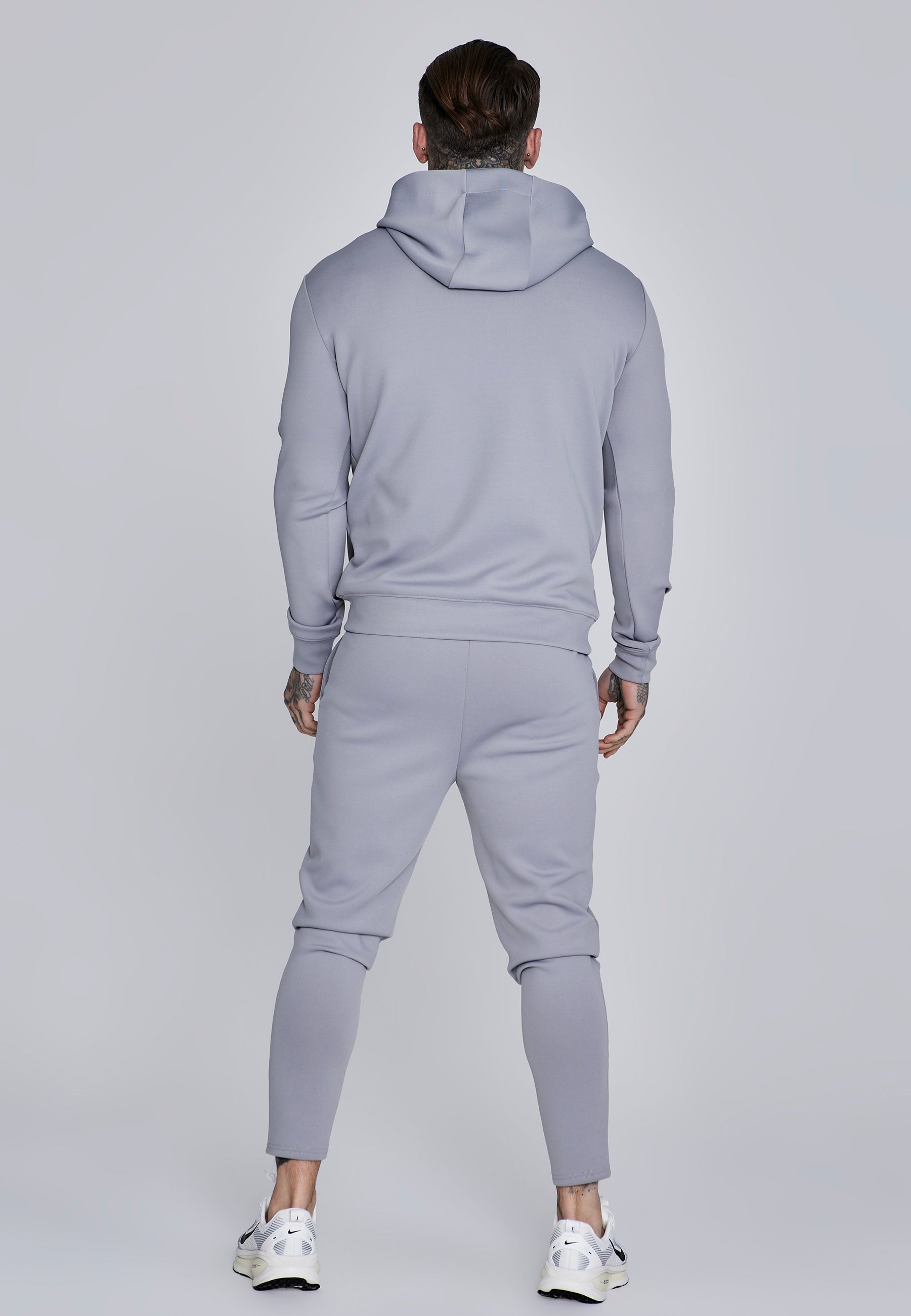 Essentials Poly Hoodie in Grey Sweat à capuche SikSilk