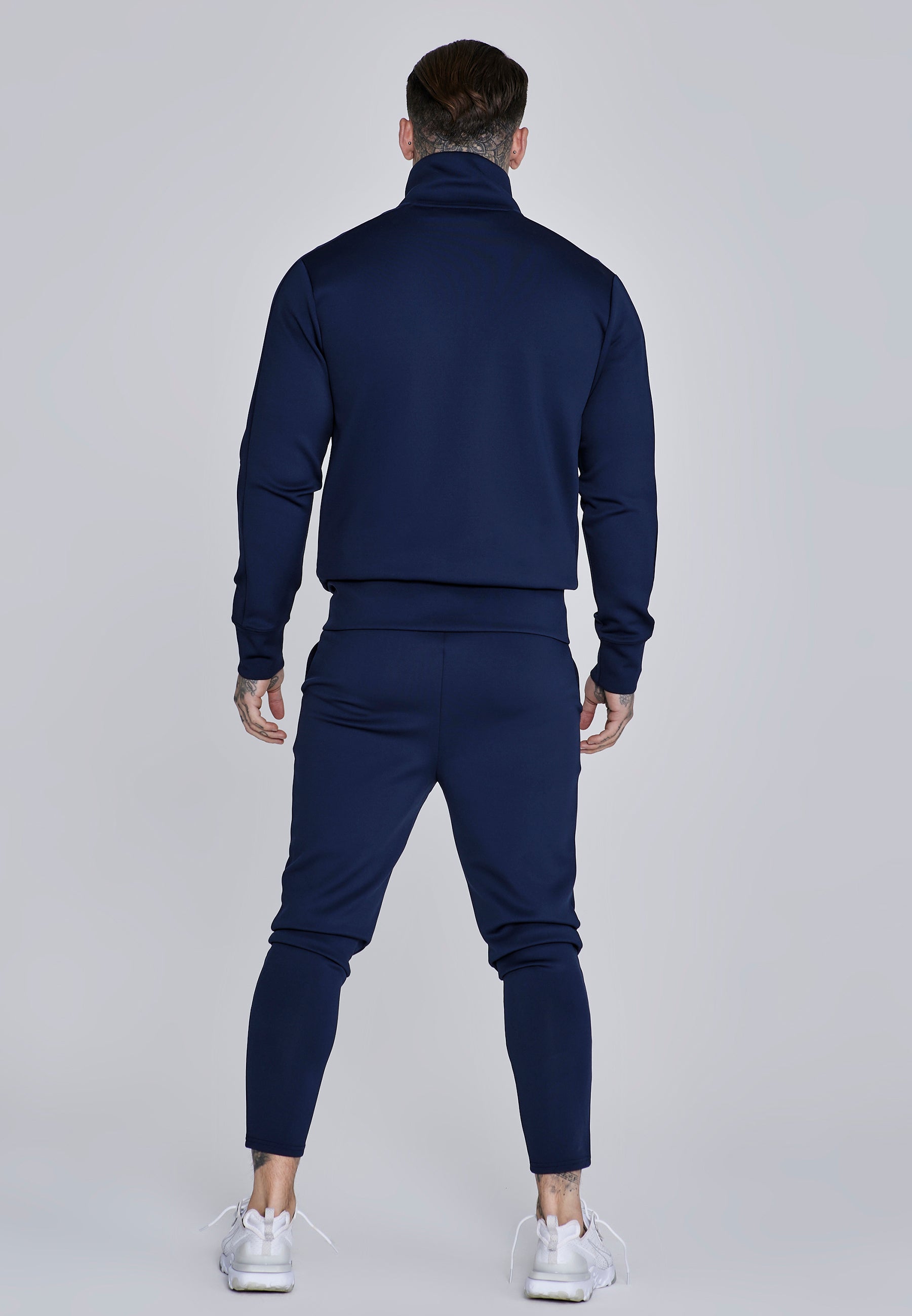 Essentials Poly Track Top in Navy Sweat-shirts SikSilk