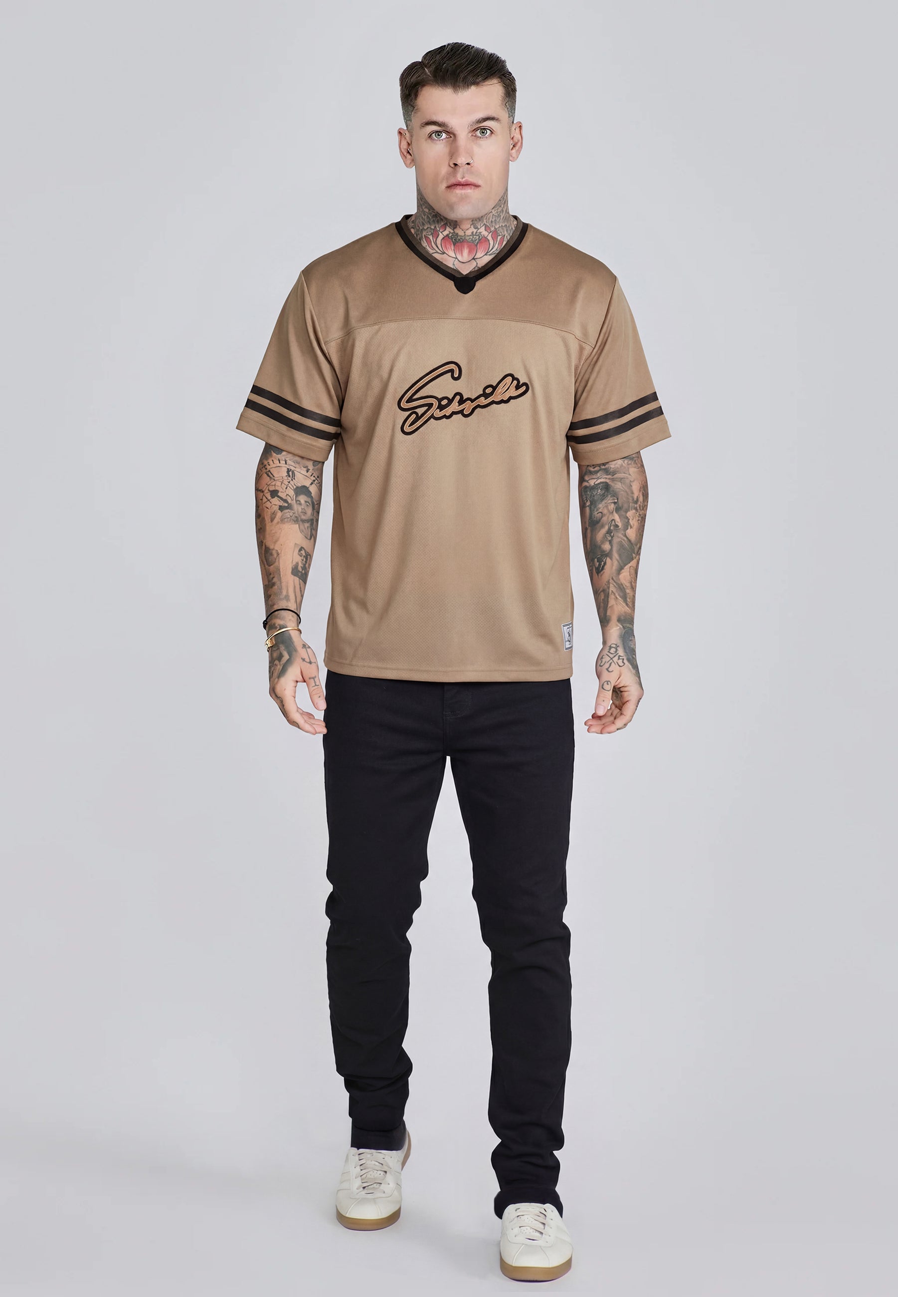 T-shirt de football beige