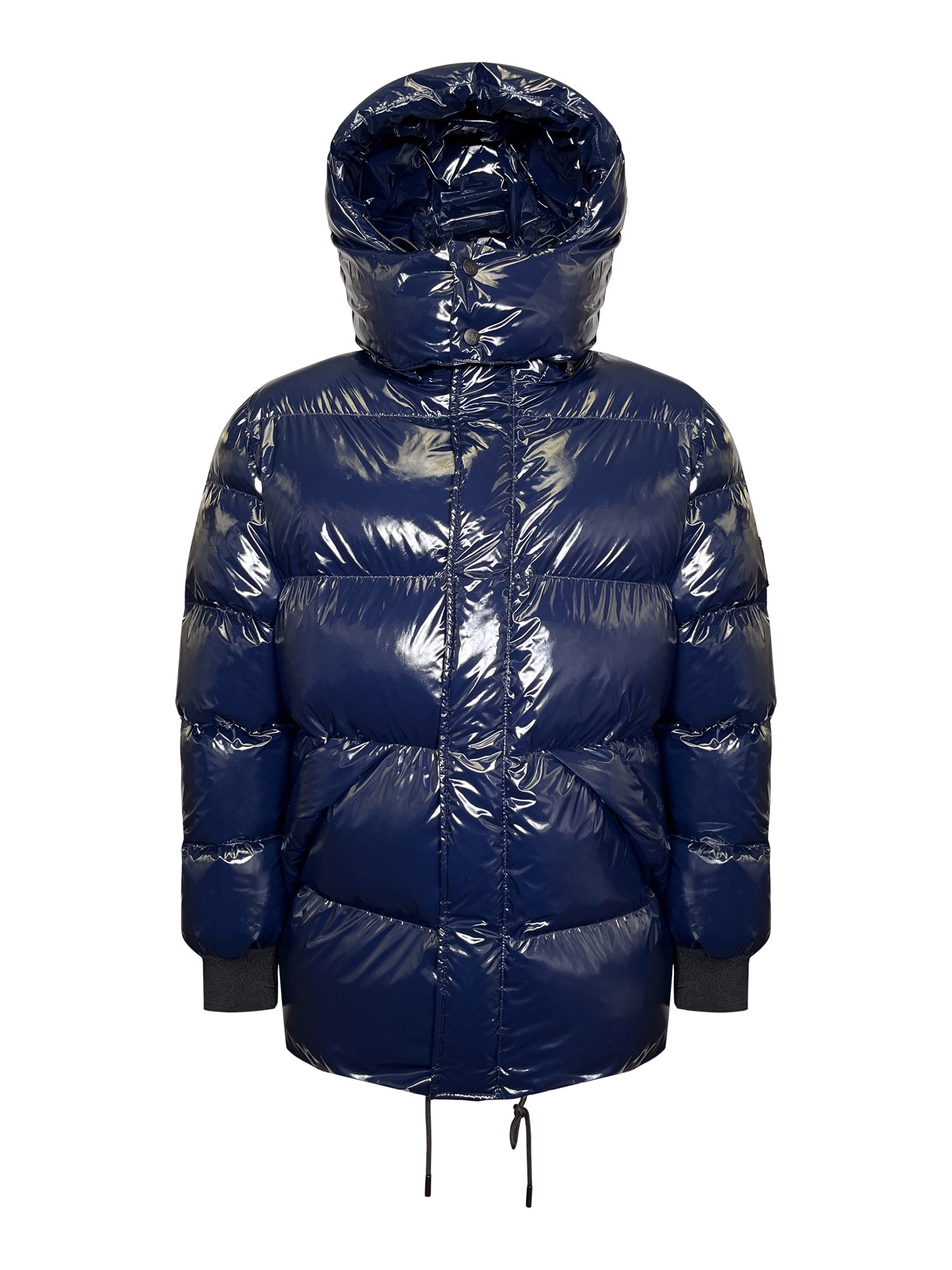 Veste tampon High Shine en bleu marine foncé