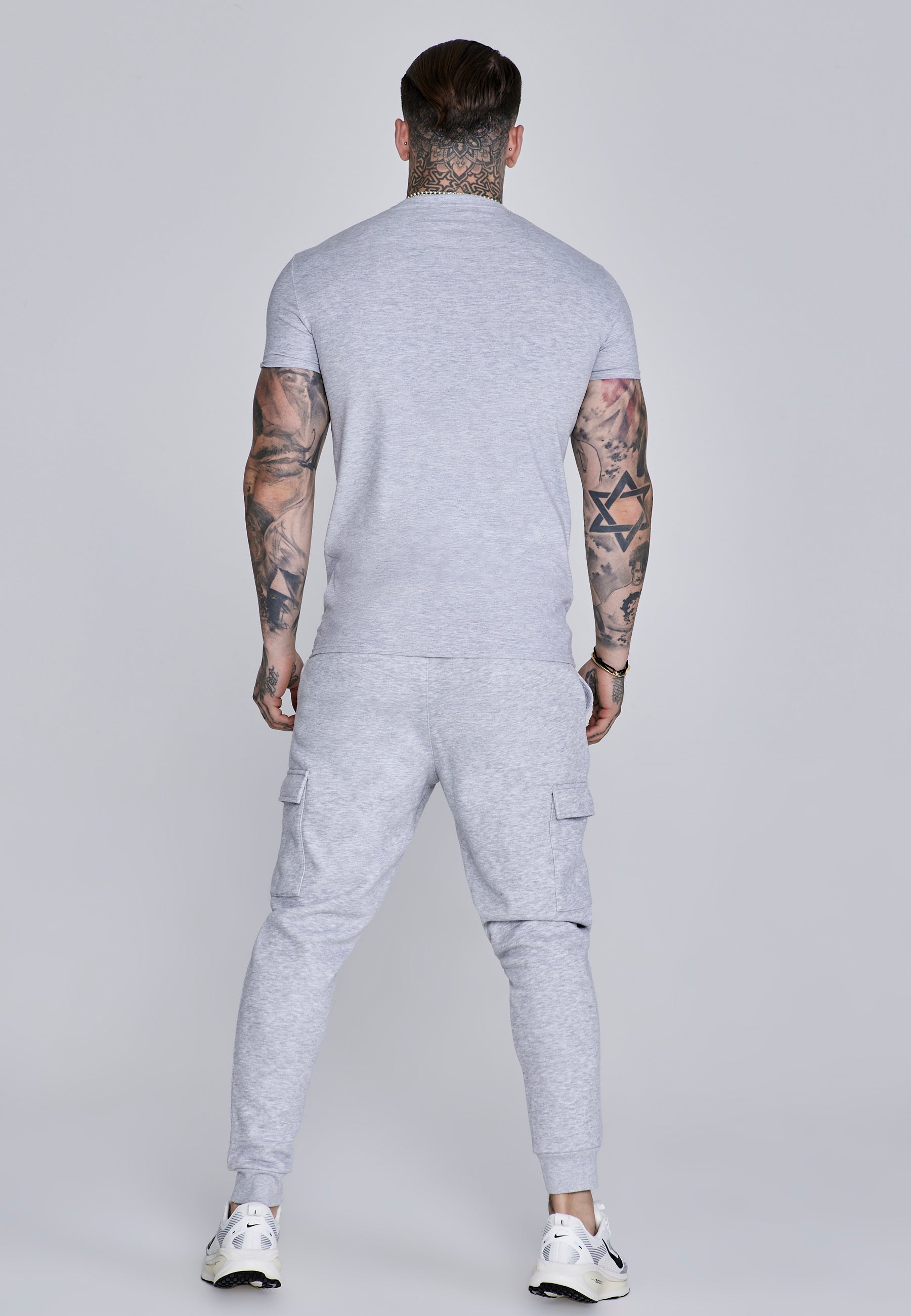 Essentials Cargo Joggers in Grey Marl Pantalon SikSilk