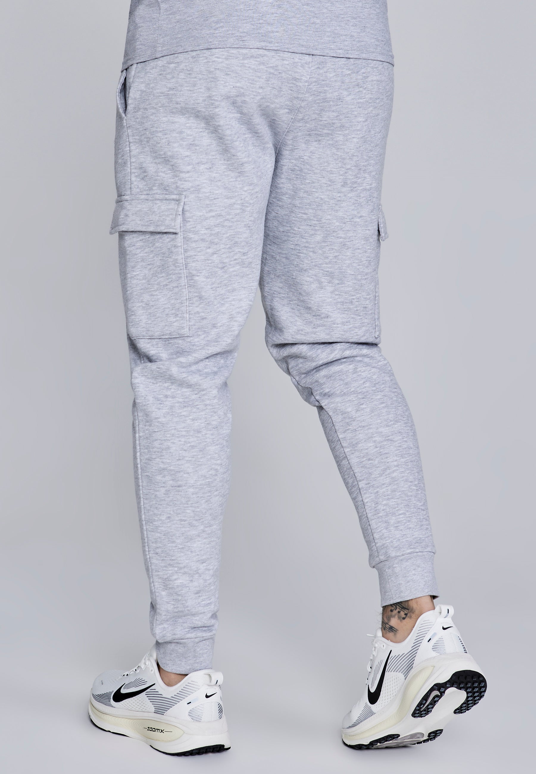 Essentials Cargo Joggers in Grey Marl Pantalon SikSilk