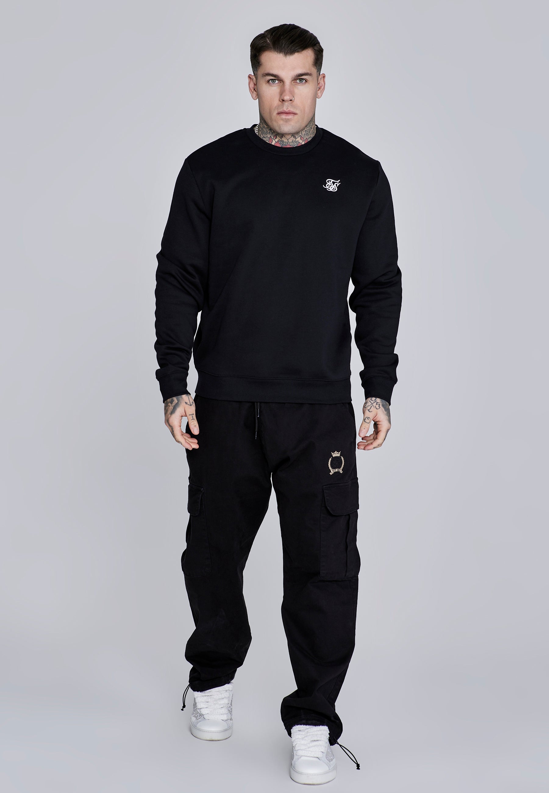 Essentials Sweater in Black Sweatshirts SikSilk