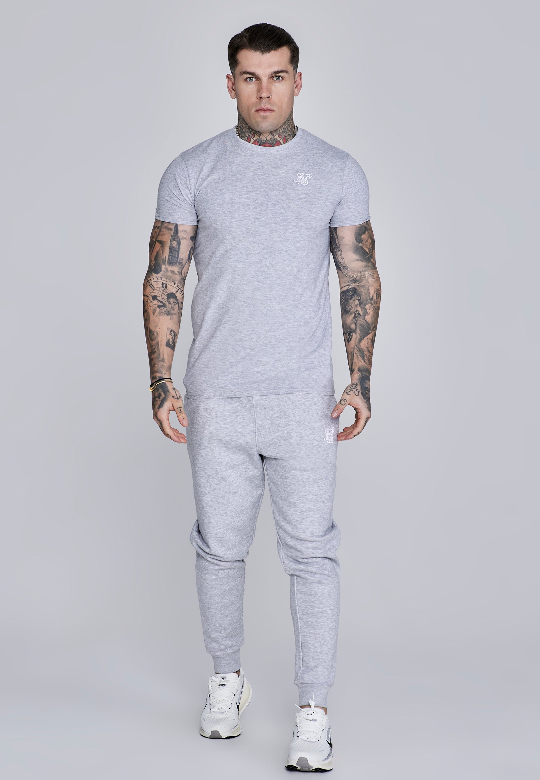 Essentials Joggers in Grey Marl Pantalon SikSilk