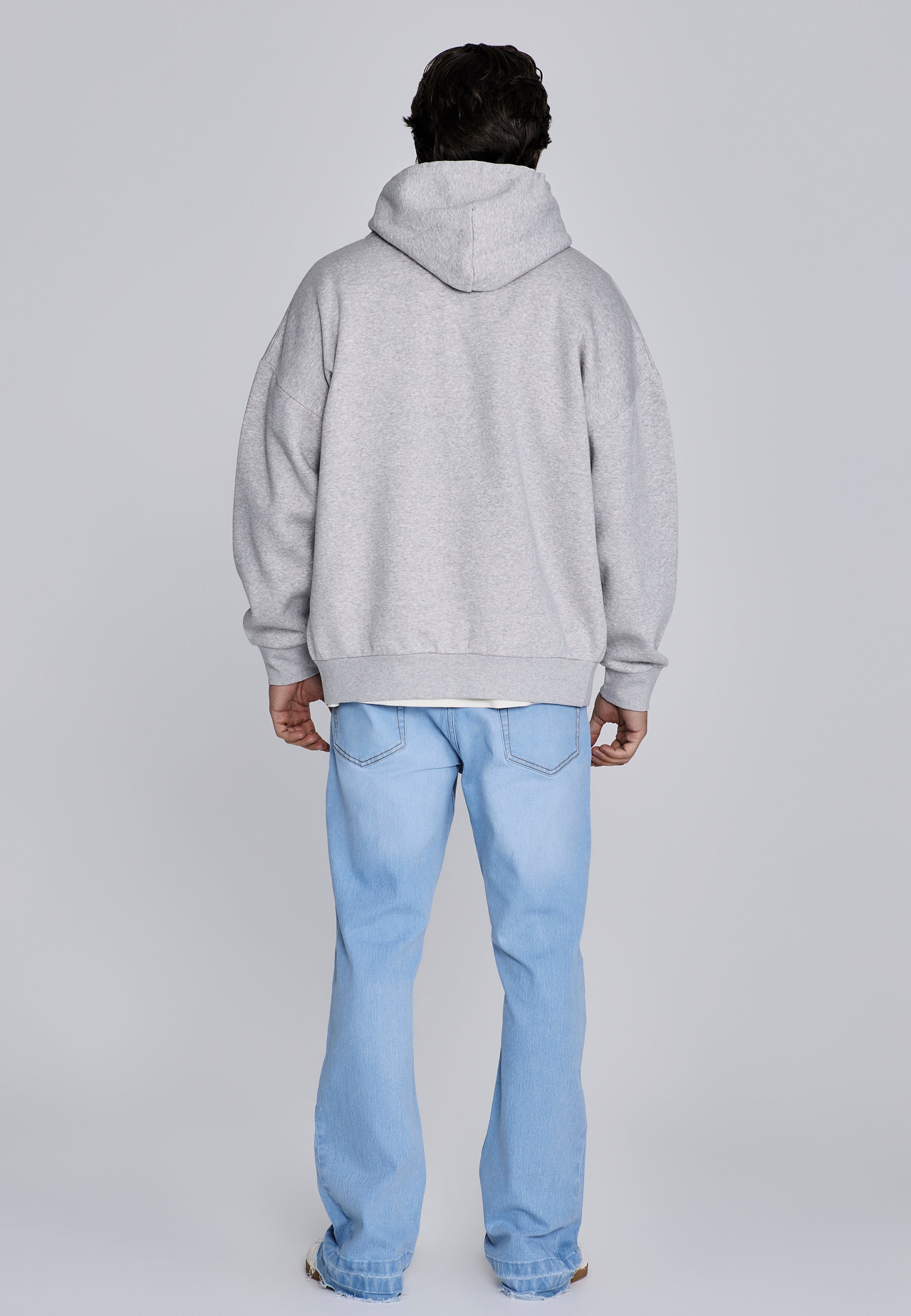 Essentials Full Zip Hoodie in Grey Marl Vestes à capuche SikSilk