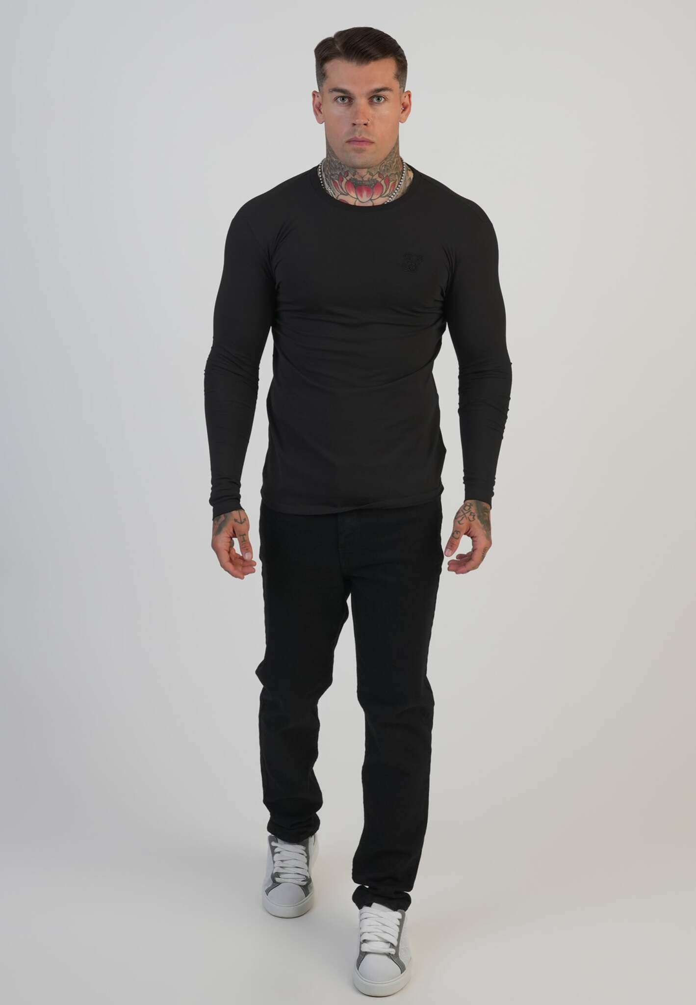 T-shirt à manches longues in Black T-shirts SikSilk