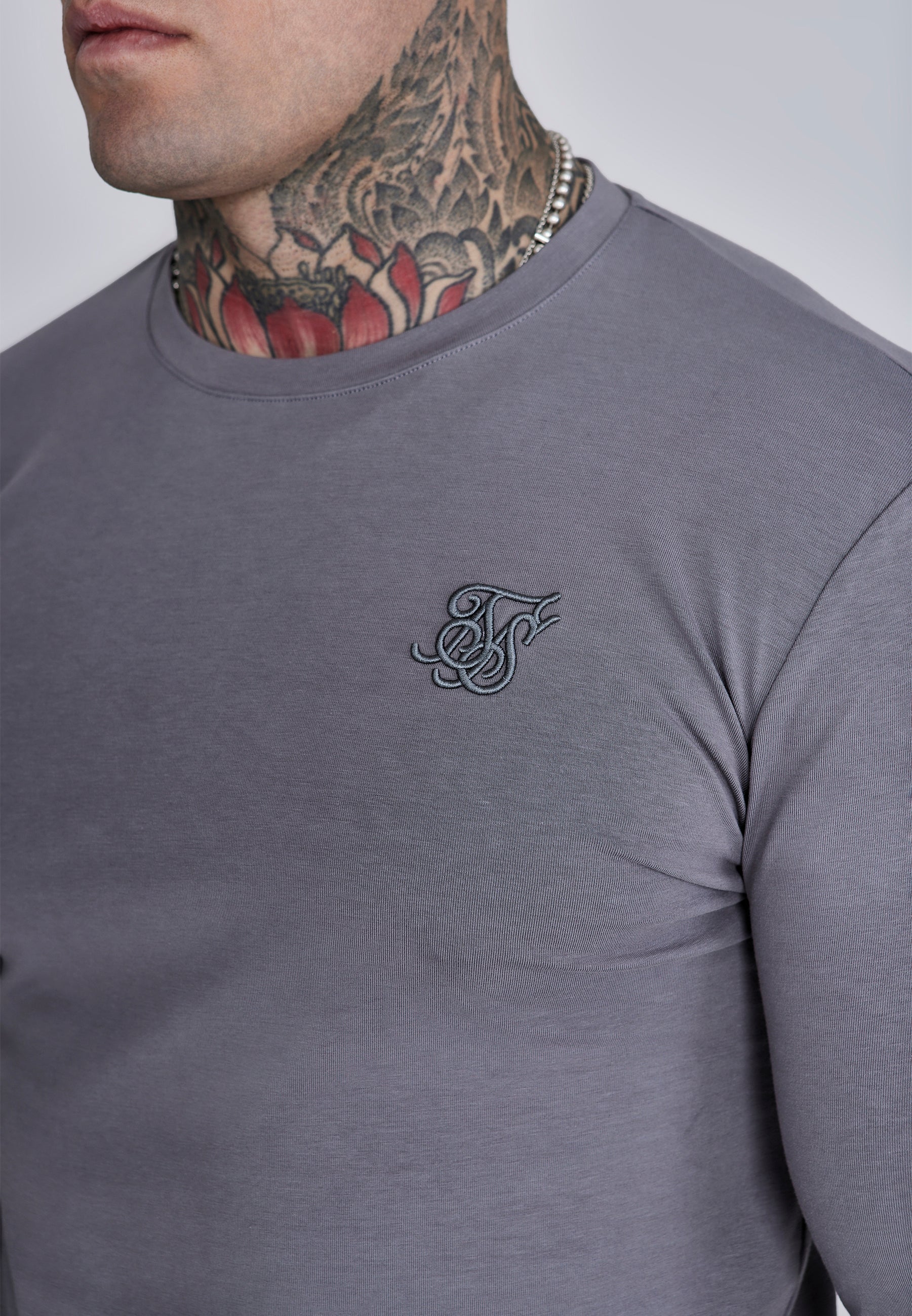 T-shirt à manches longues gris T-shirts SikSilk