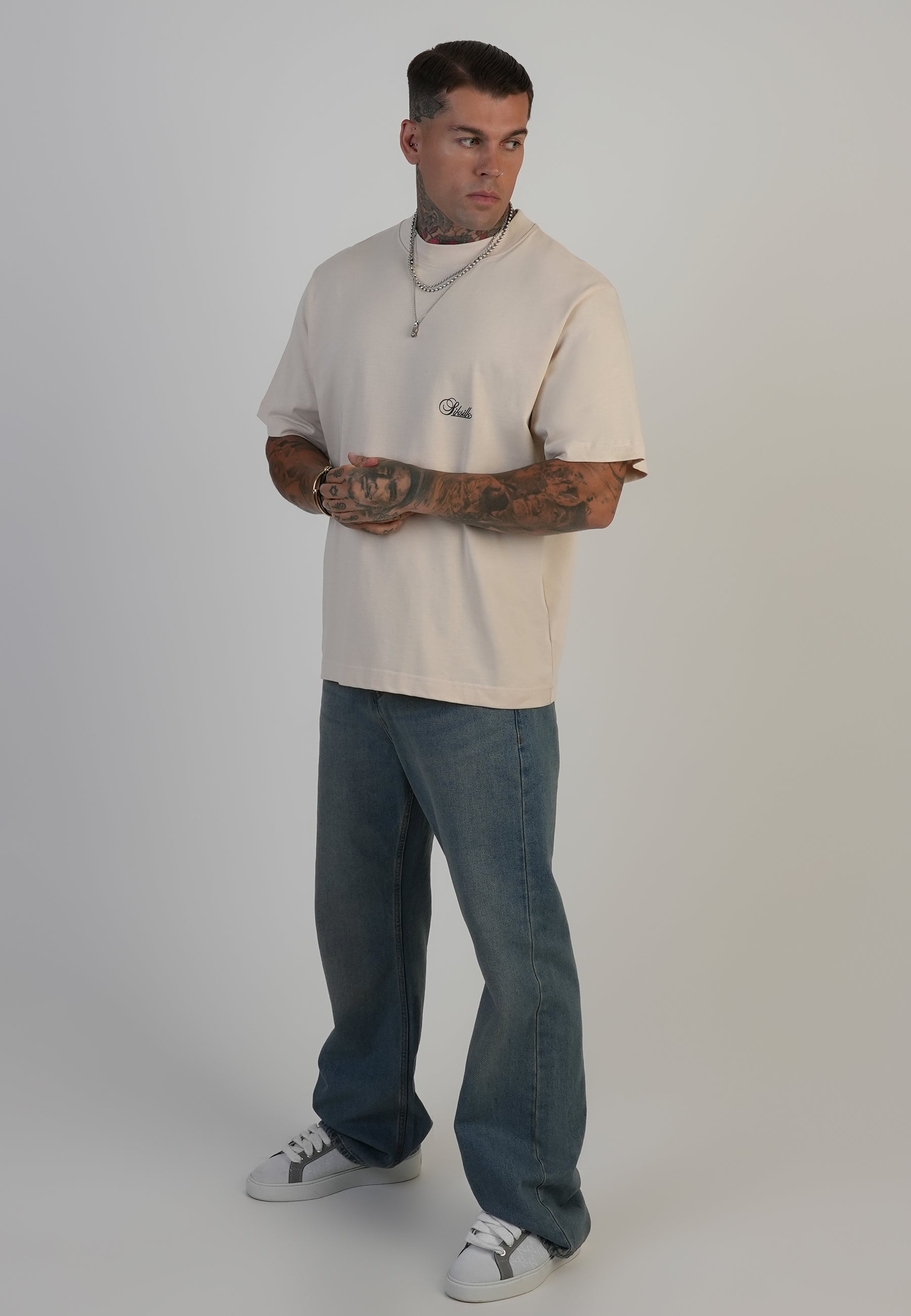 T-shirt oversized en écru T-shirts SikSilk