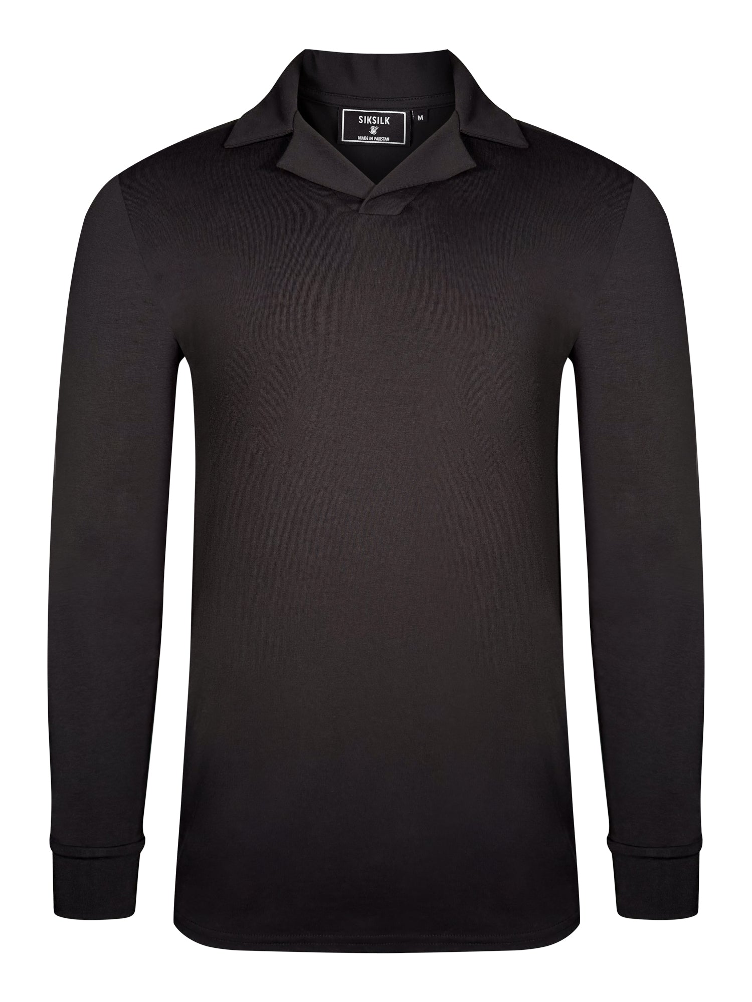 Polo Revere à manches longues en noir T-shirts SikSilk
