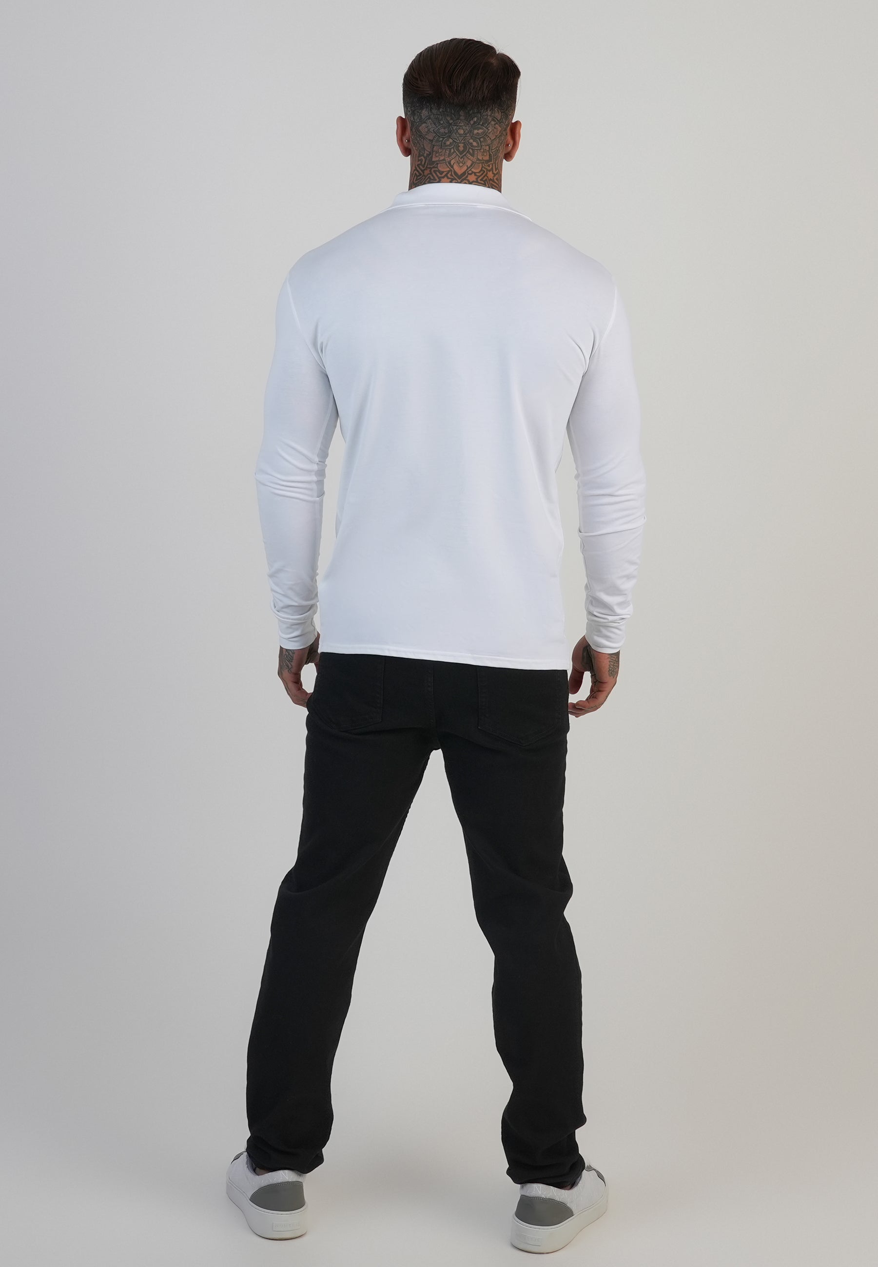 Polo Revere à manches longues en blanc T-shirts SikSilk