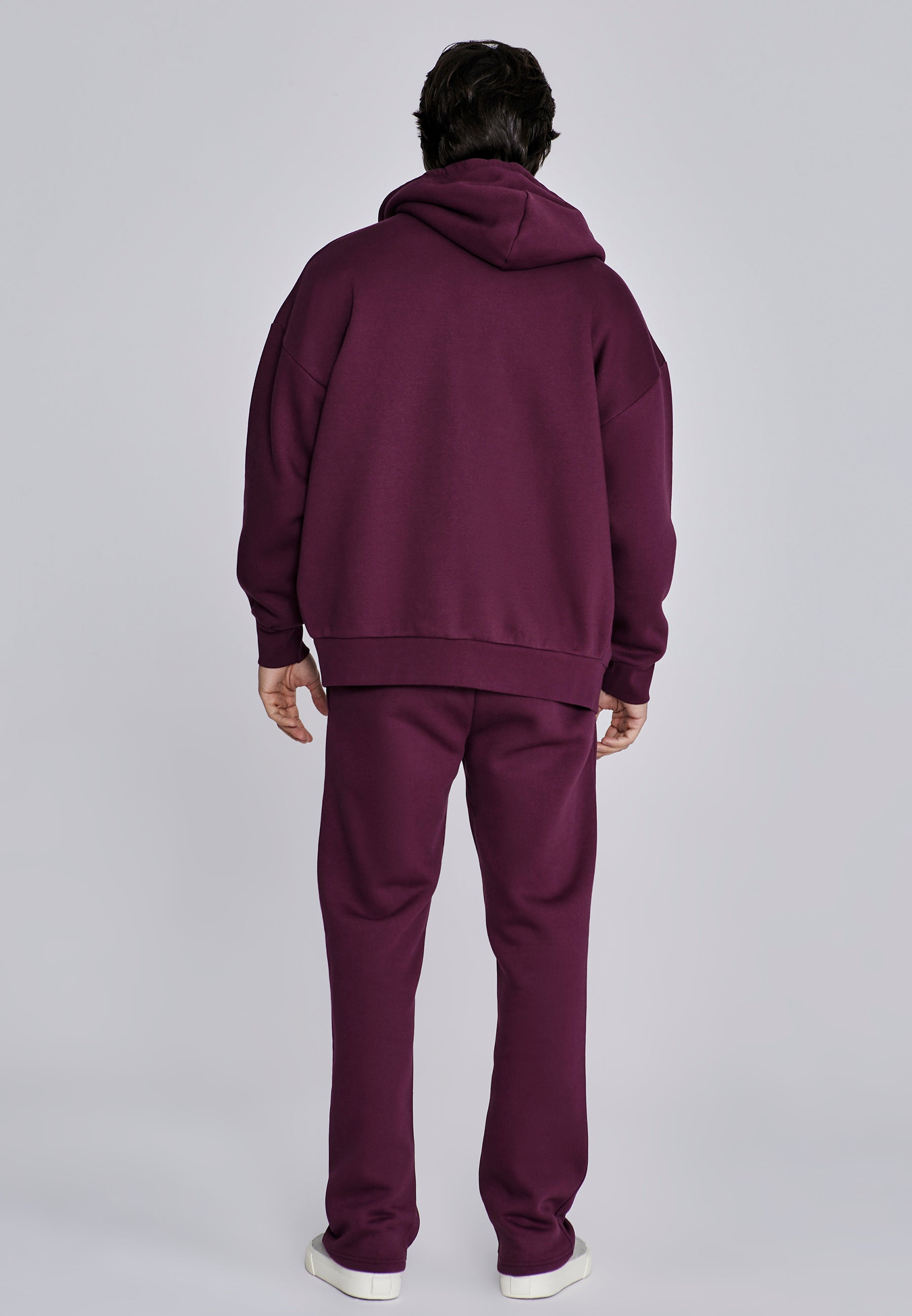 Essentials Full Zip Hoodie in Bourgogne Sweat-shirts SikSilk