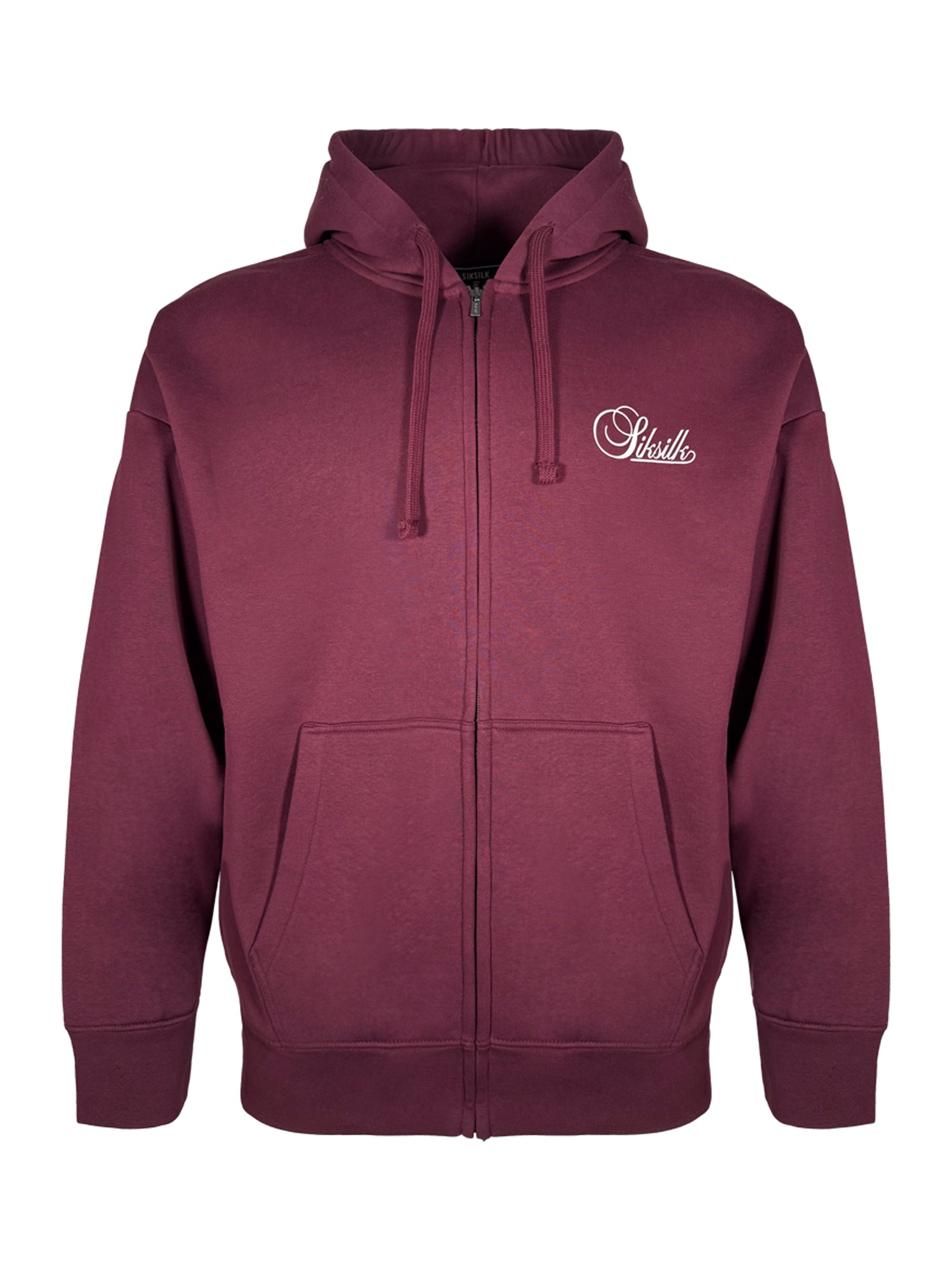 Essentials Full Zip Hoodie in Bourgogne Sweat-shirts SikSilk