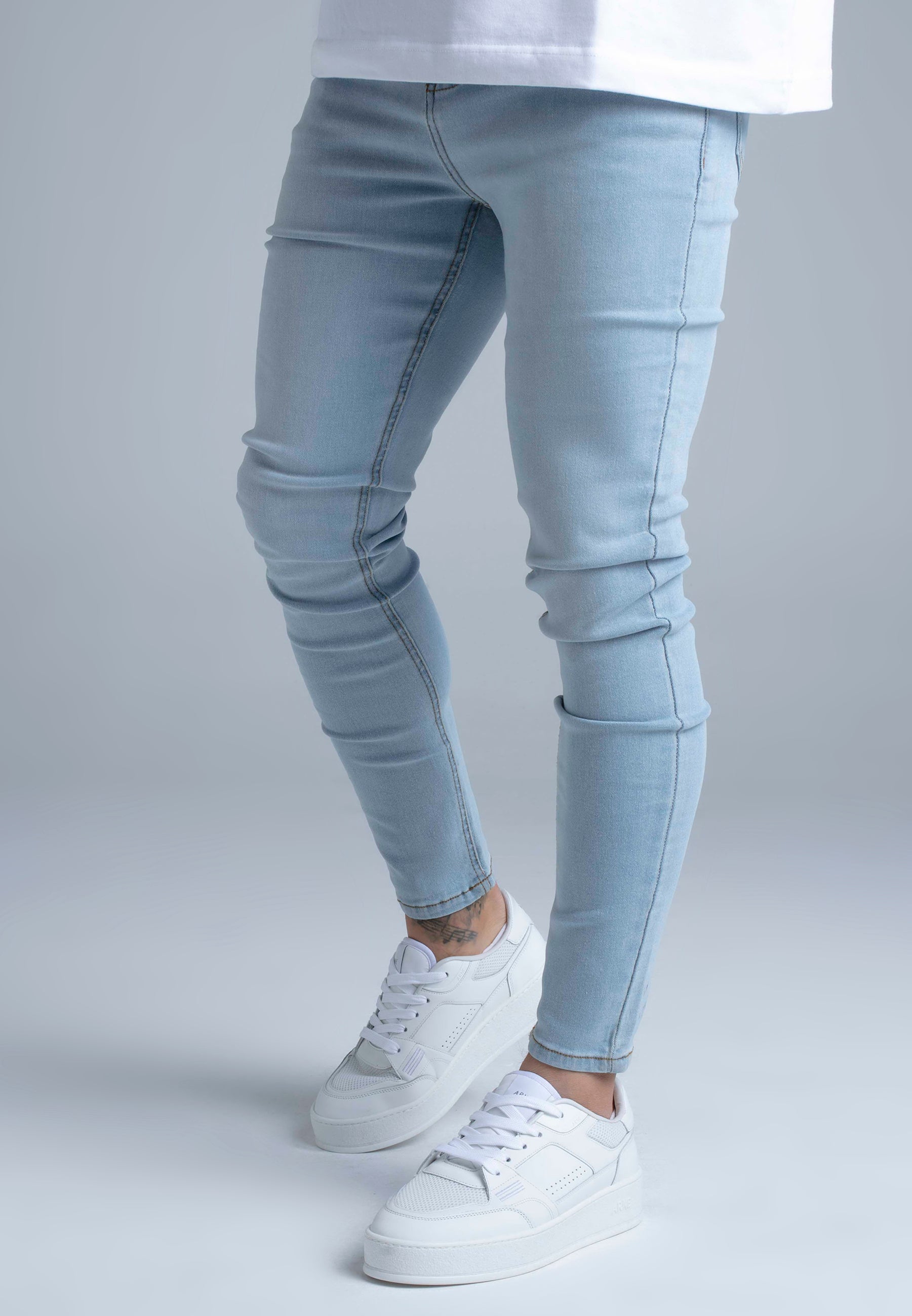 Jean skinny bleu clair délavé