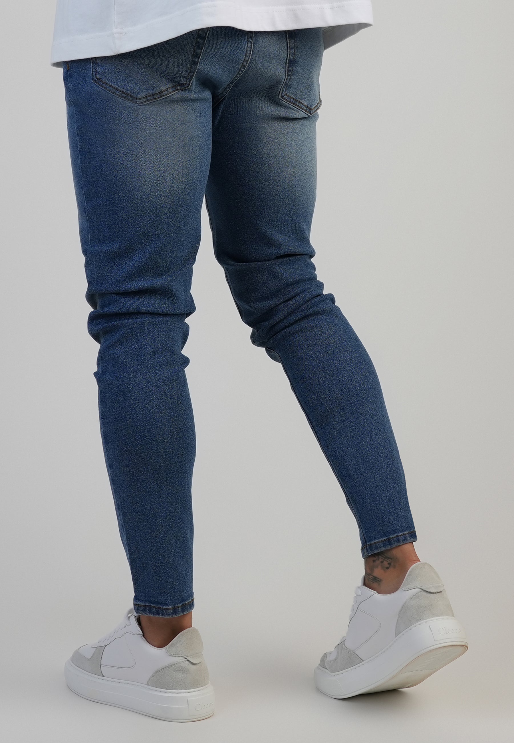 Jean skinny bleu délavé moyen Jeans SikSilk