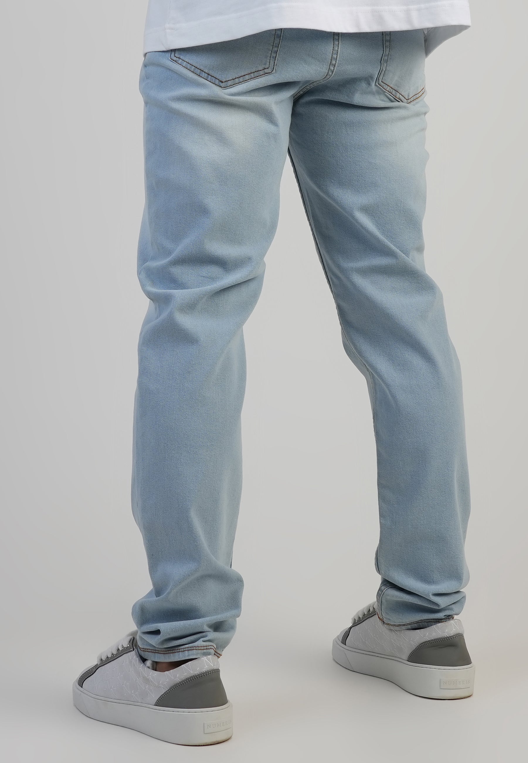 Jeans Slim Fit en bleu clair délavé Jeans SikSilk