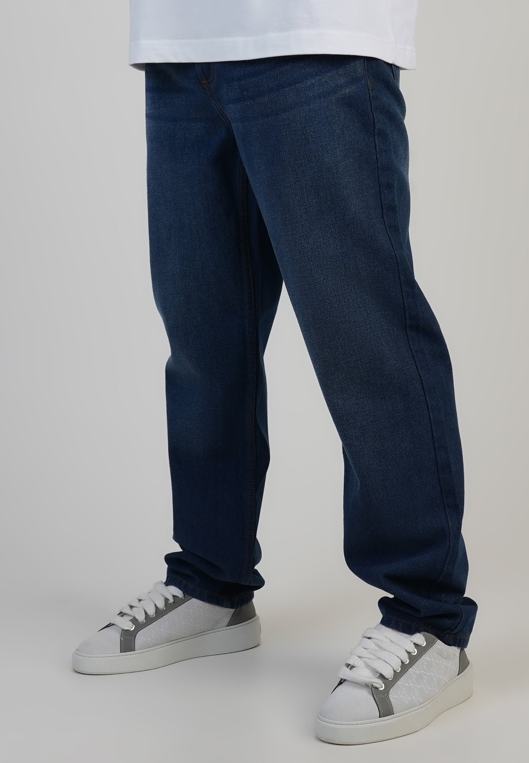 Jeans coupe droite délavé bleu foncé Jeans SikSilk