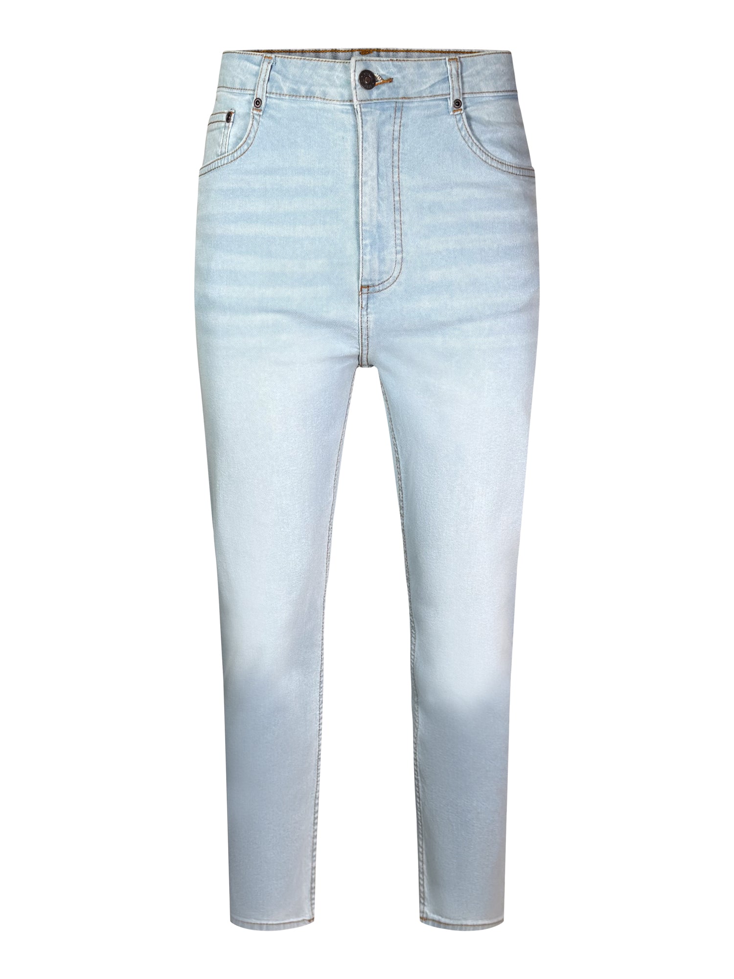 Jeans Tapered fit en bleu clair délavé