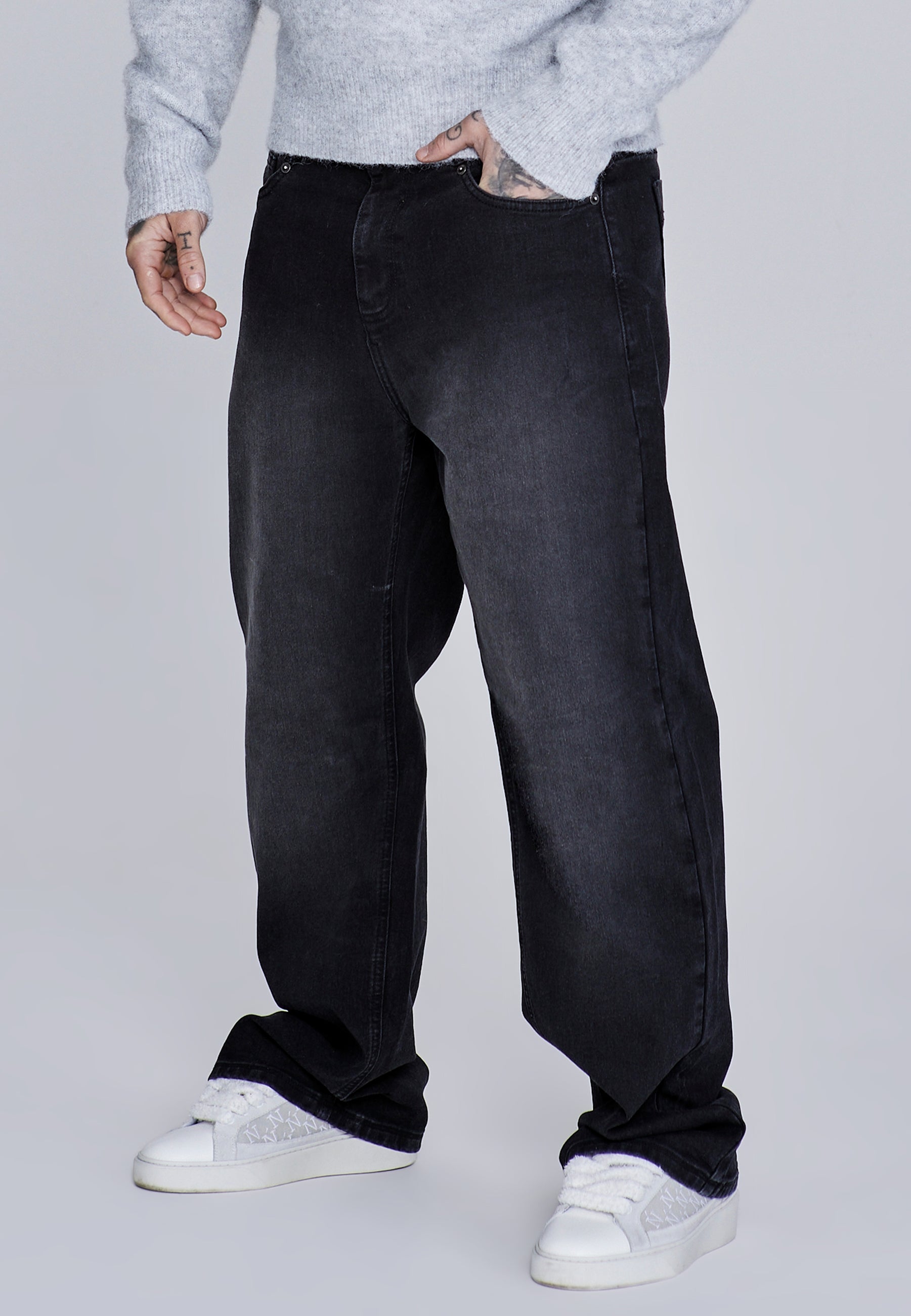 Jeans Loose Fit en noir délavé Jeans SikSilk