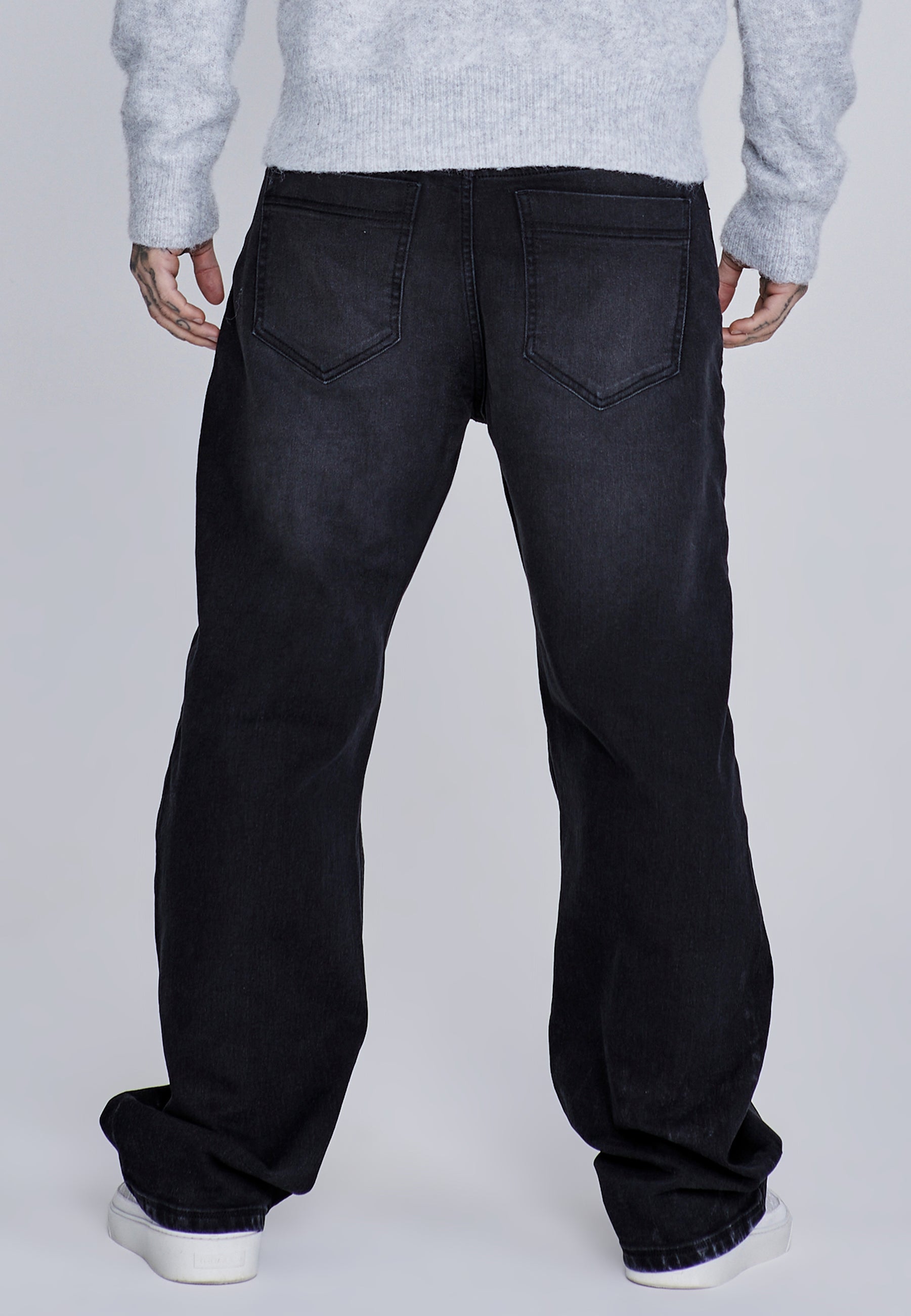 Jeans Loose Fit en noir délavé Jeans SikSilk