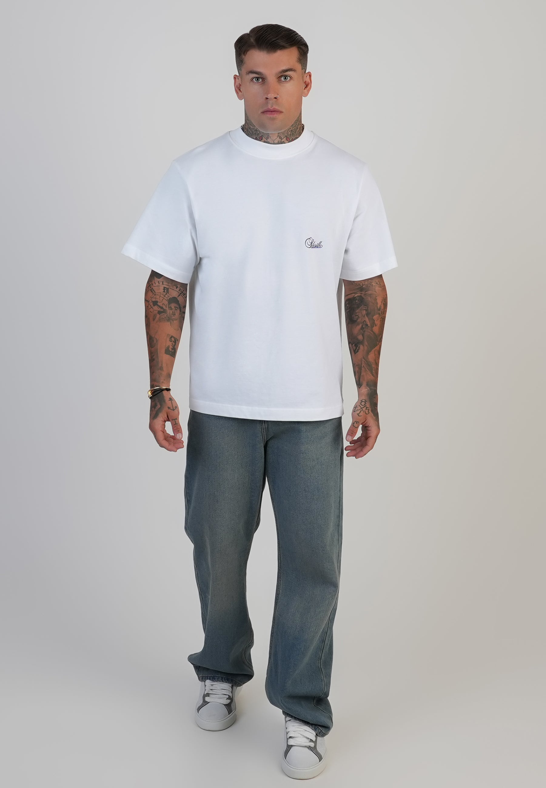 Jeans Loose Fit en bleu vintage délavé Jeans SikSilk