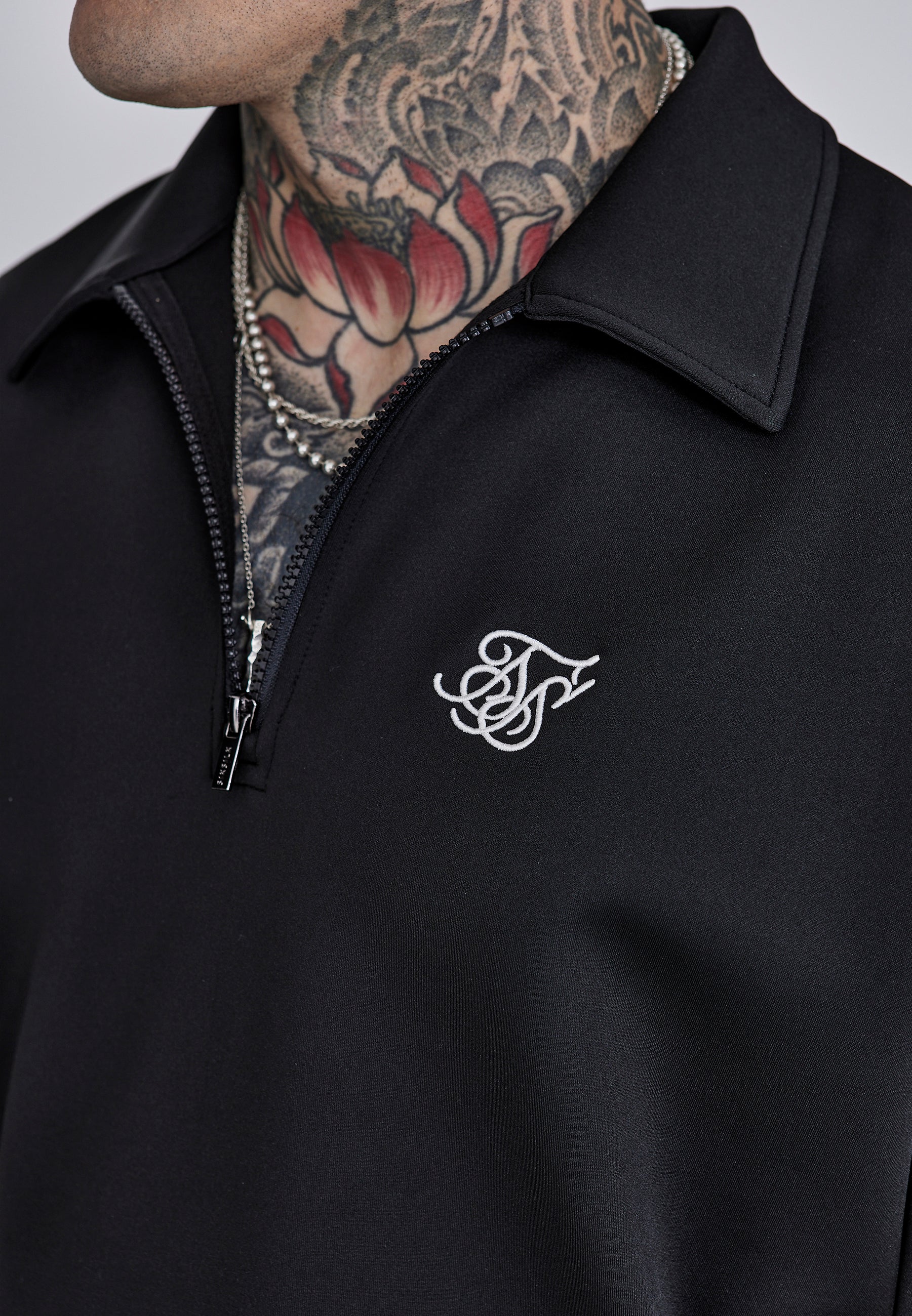 Essentials Zip Sweater in Black Sweatshirts SikSilk