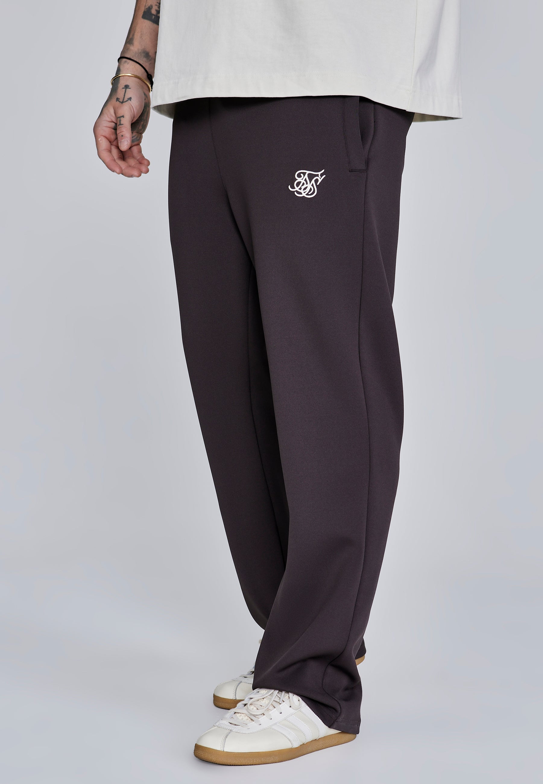 Essentials Poly Track Pants in Brown Pantalons SikSilk