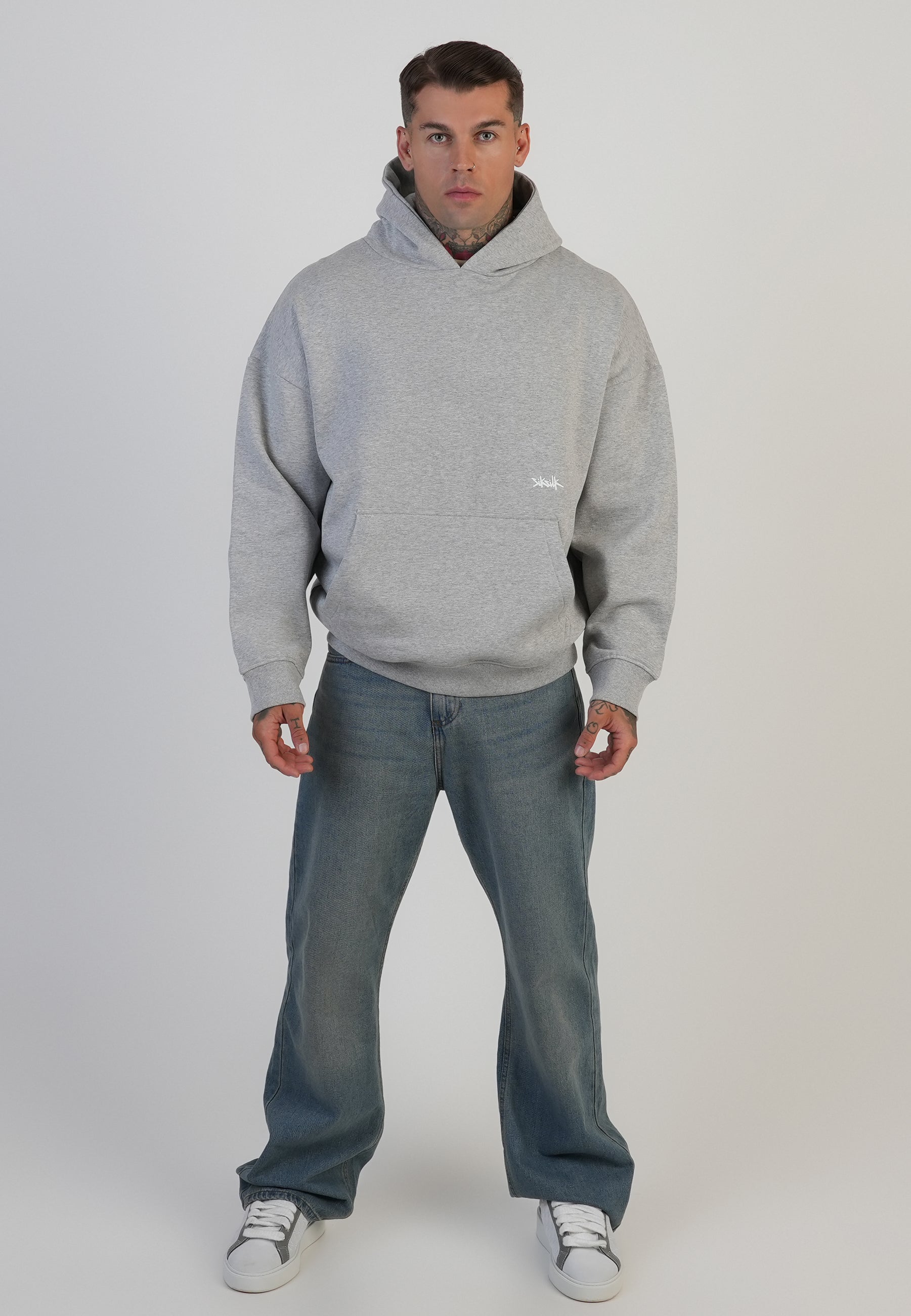 Sweat à capuche Graphic in Grey Marl Sweat à capuche SikSilk