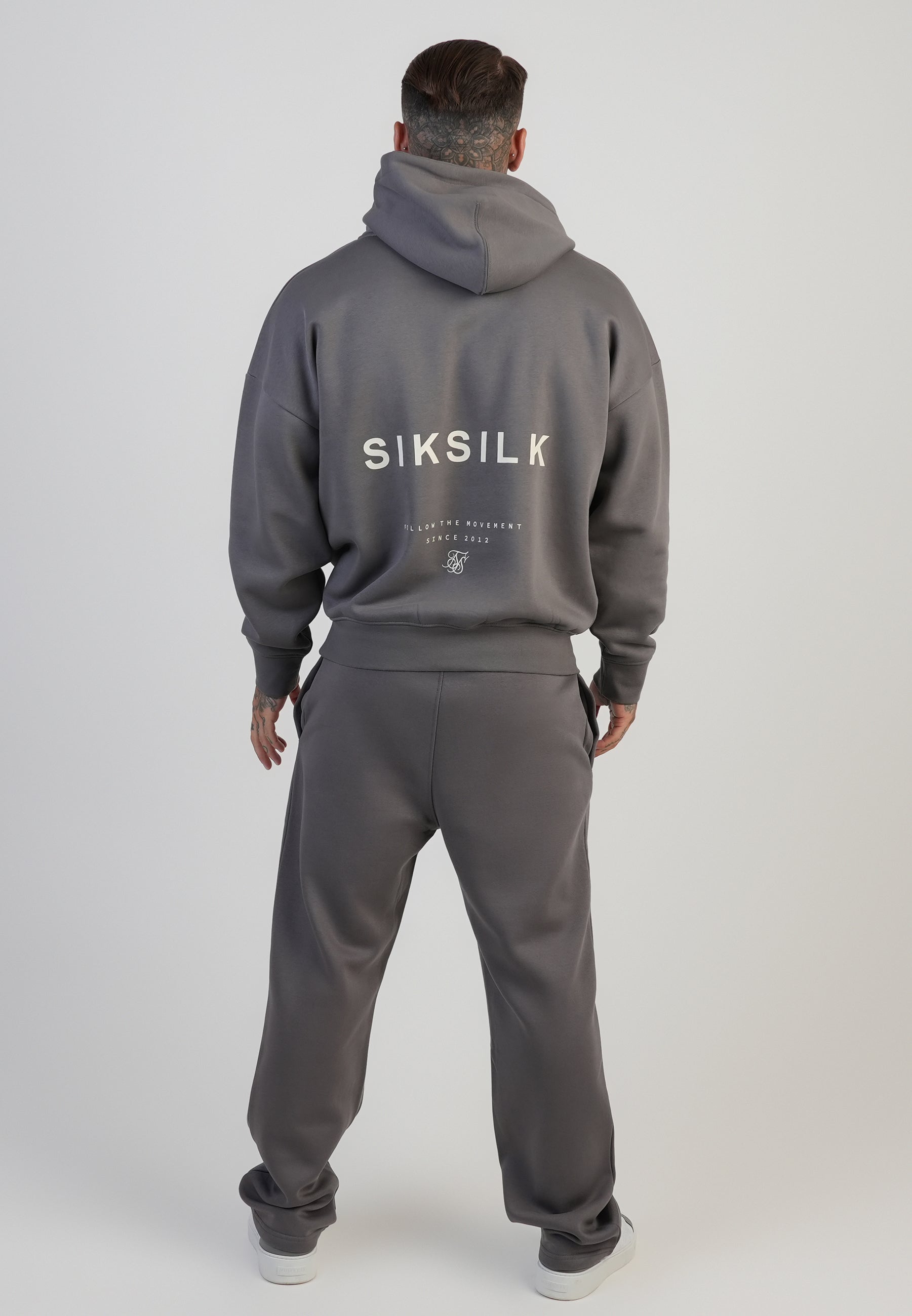 Sweat à capuche graphique gris SikSilk