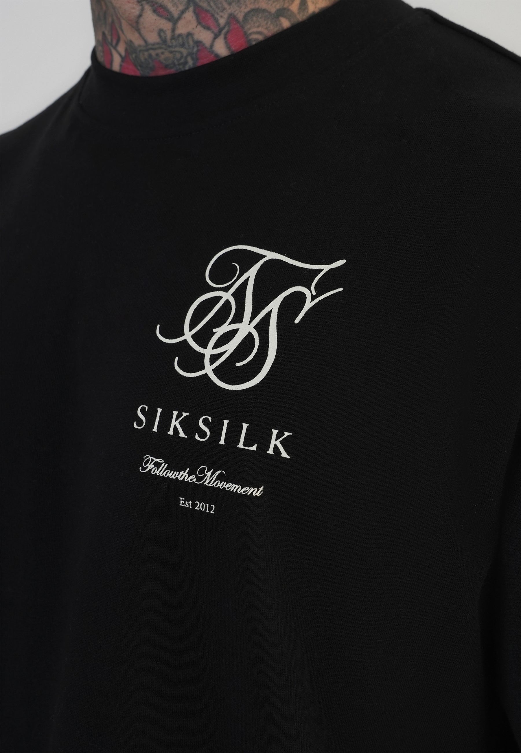 T-shirt à logo en T-shirts noirs SikSilk