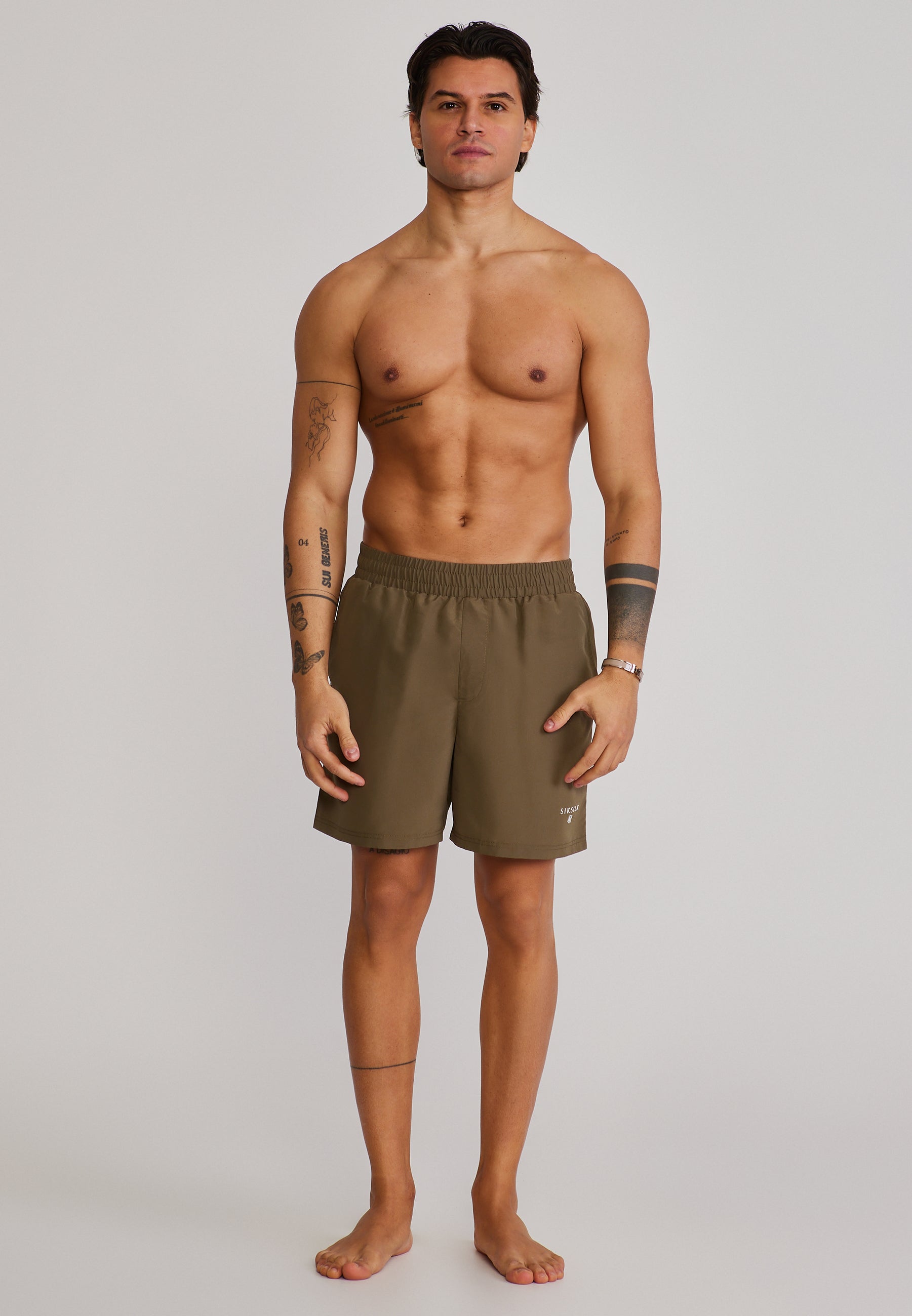 Short de bain vert kaki Maillots de bain SikSilk
