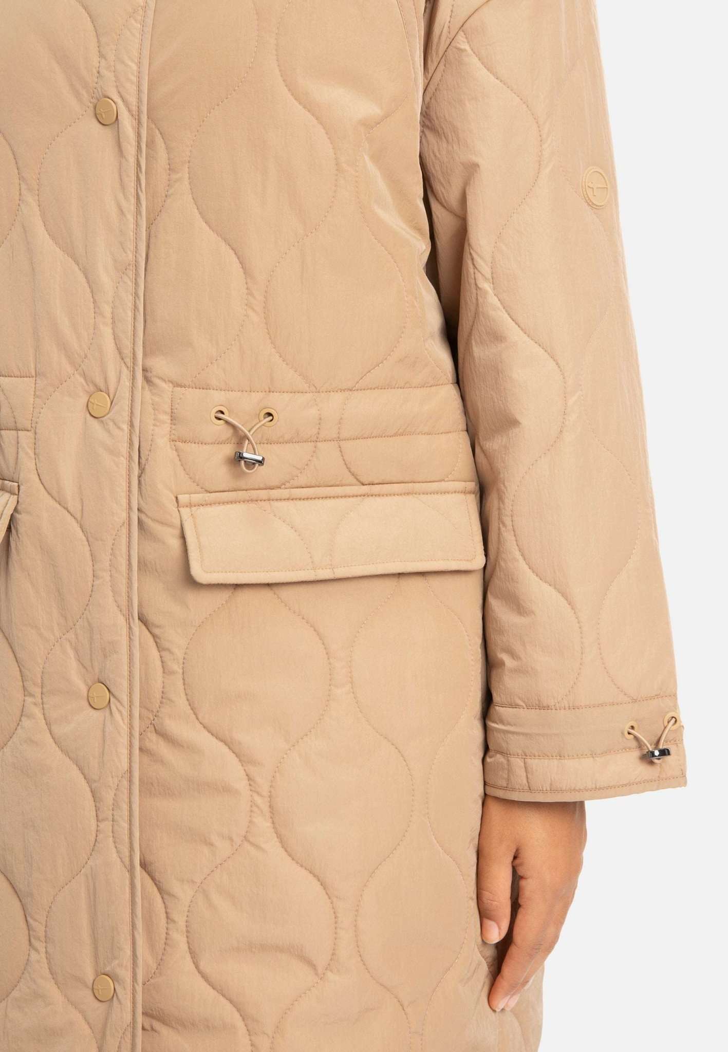 Baicoi Quilted Coat in Iced Coffee Vestes Tamaris   