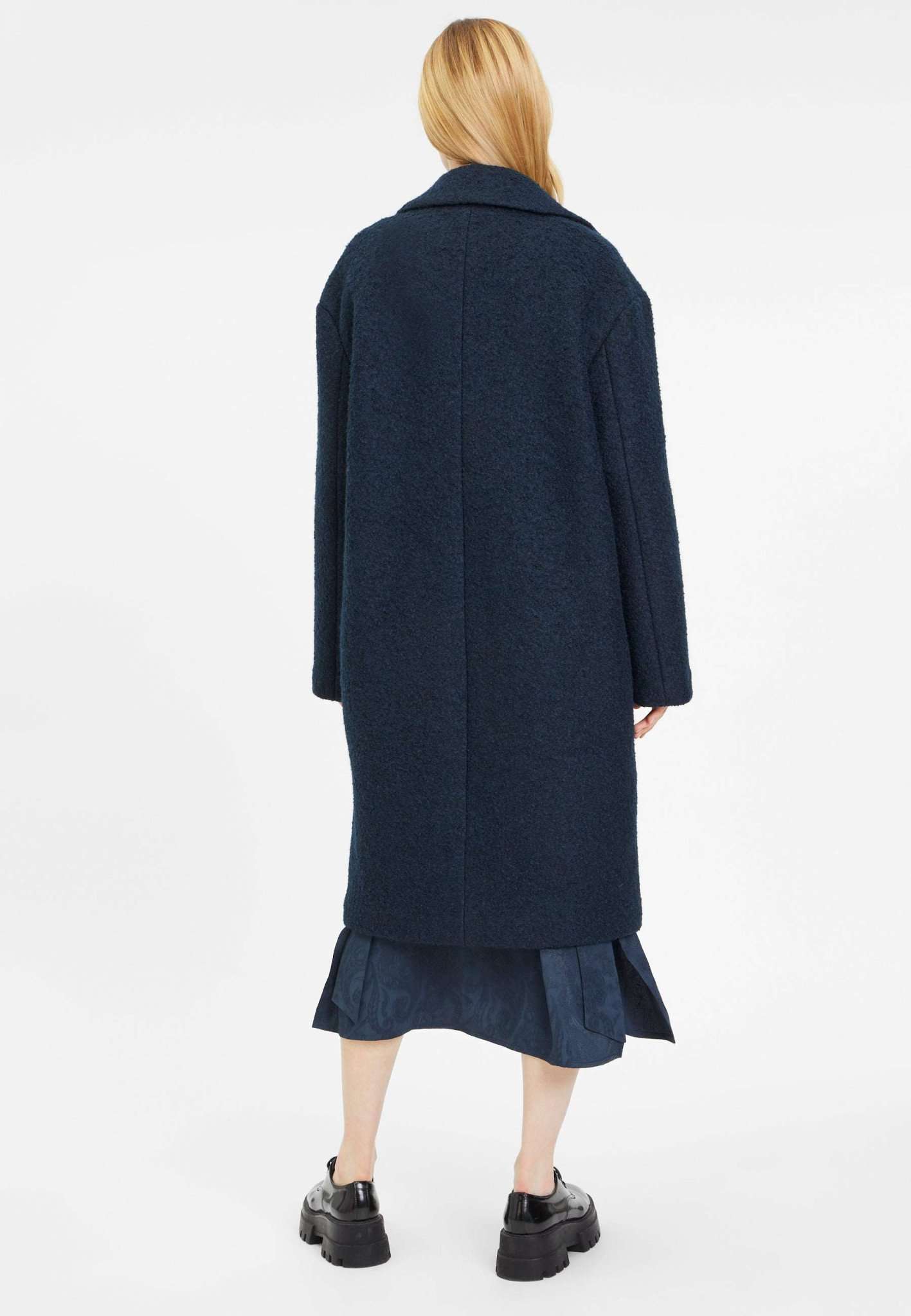 Bale Bouclé Coat dans Blueberry Vestes Tamaris   